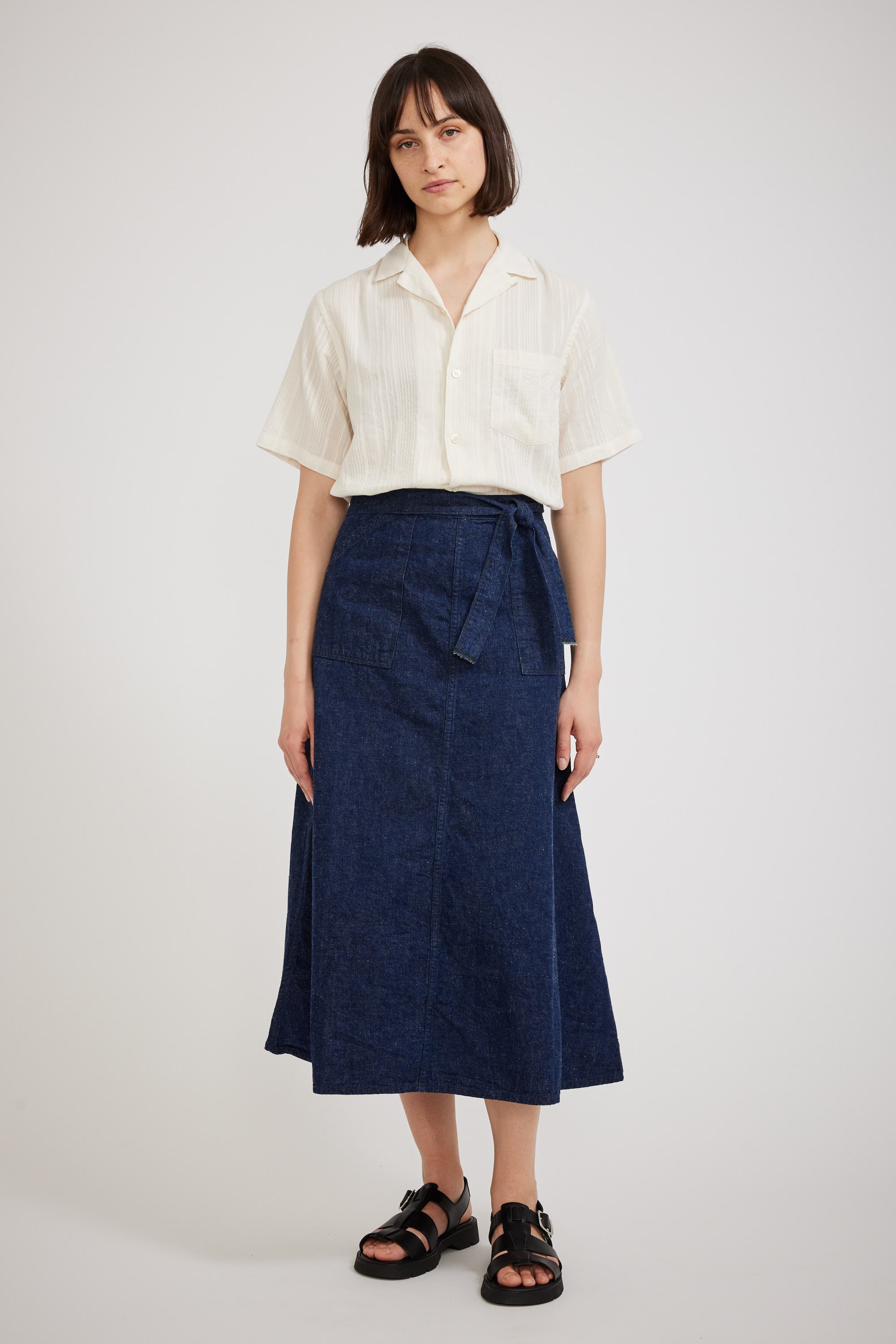 Orslow | Denim Wrap Long Skirt One Wash | Maplestore