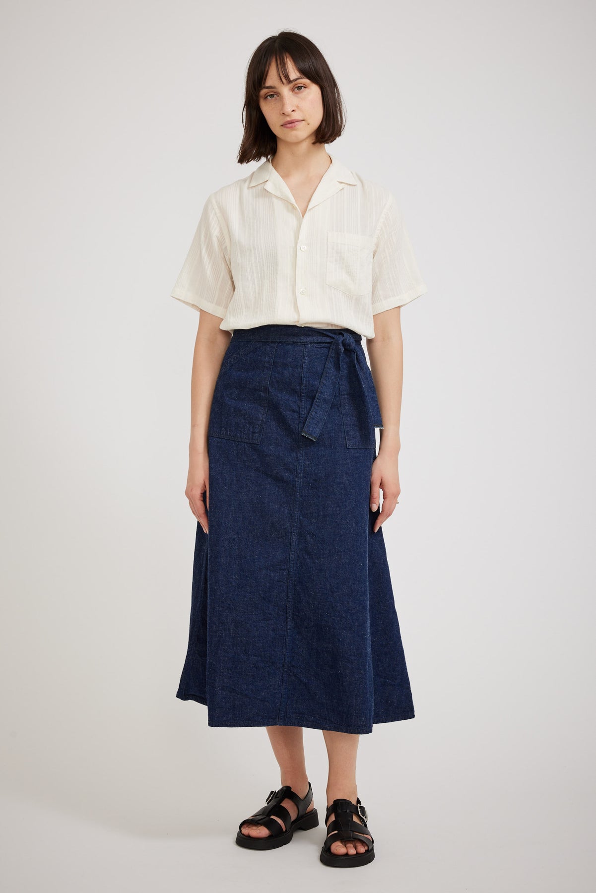 Orslow Denim Wrap Long Skirt One Wash | Maplestore