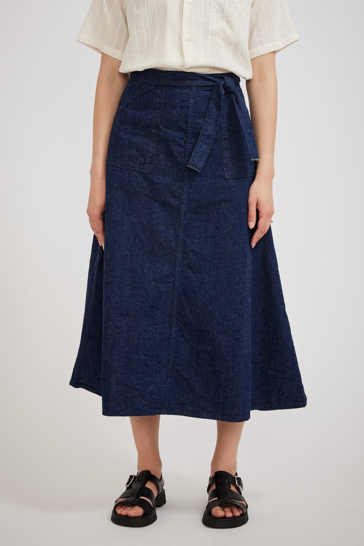 Orslow Denim Wrap Long Skirt One Wash | Maplestore
