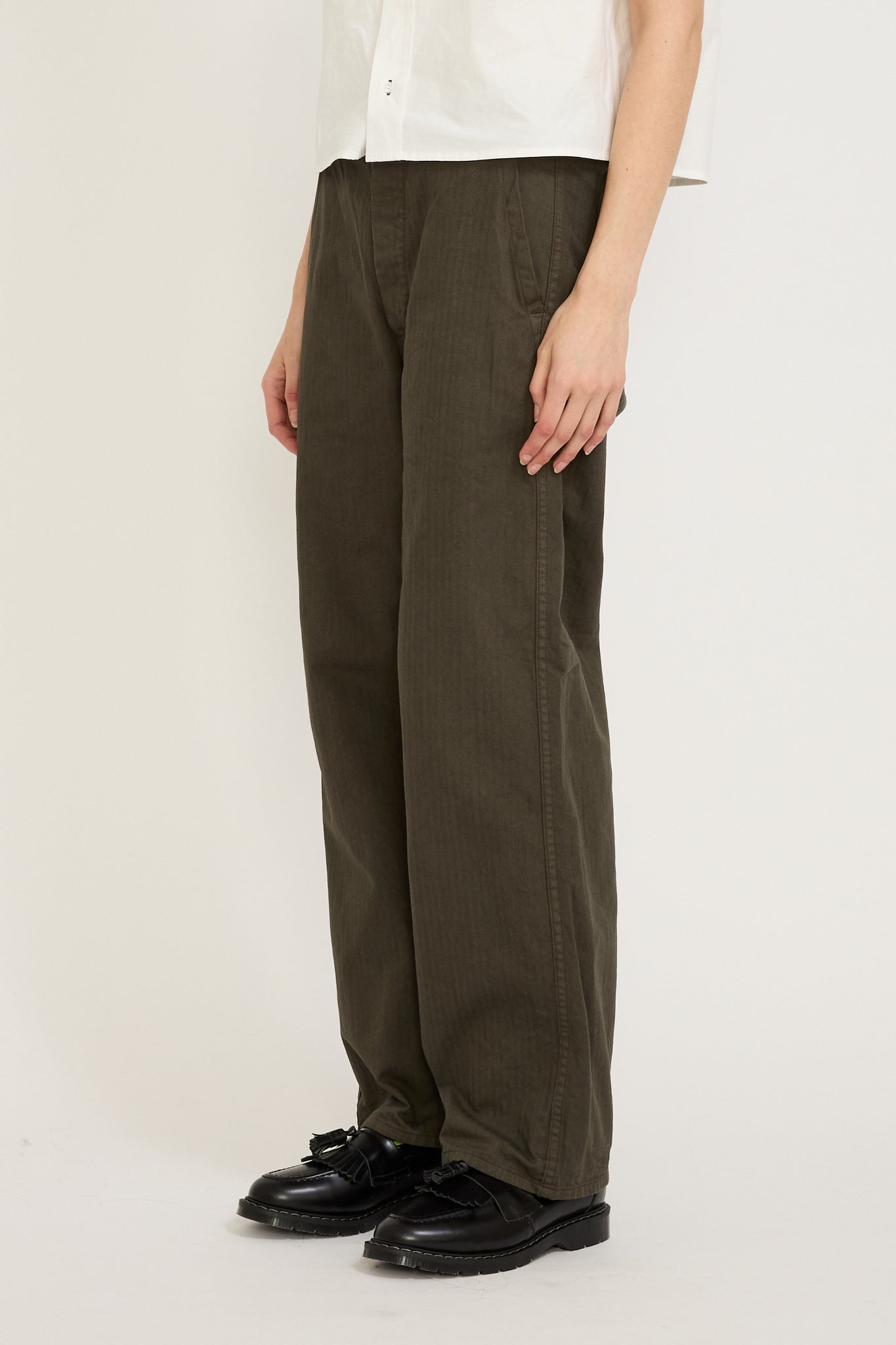 Orslow | Wide Fit French Works Pants Coffee Brown Womens | Maplestore