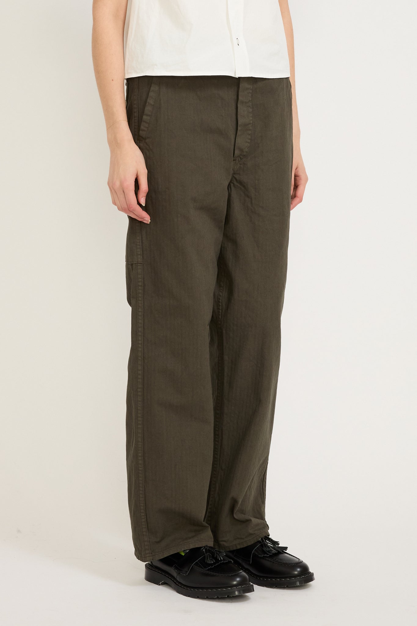 Orslow | Wide Fit French Works Pants Coffee Brown Womens | Maplestore