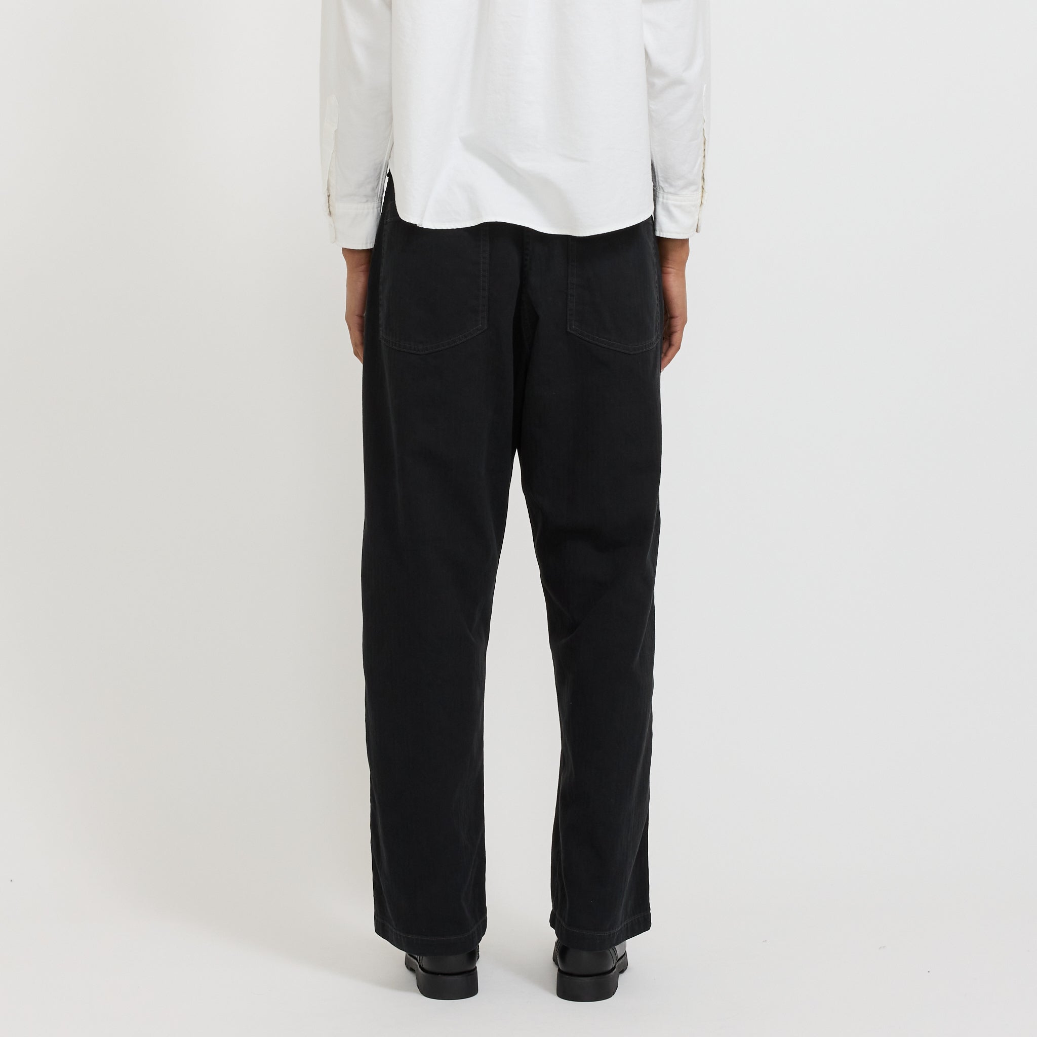 Herringbone Twill Summer Fatigue Pants Black Womens