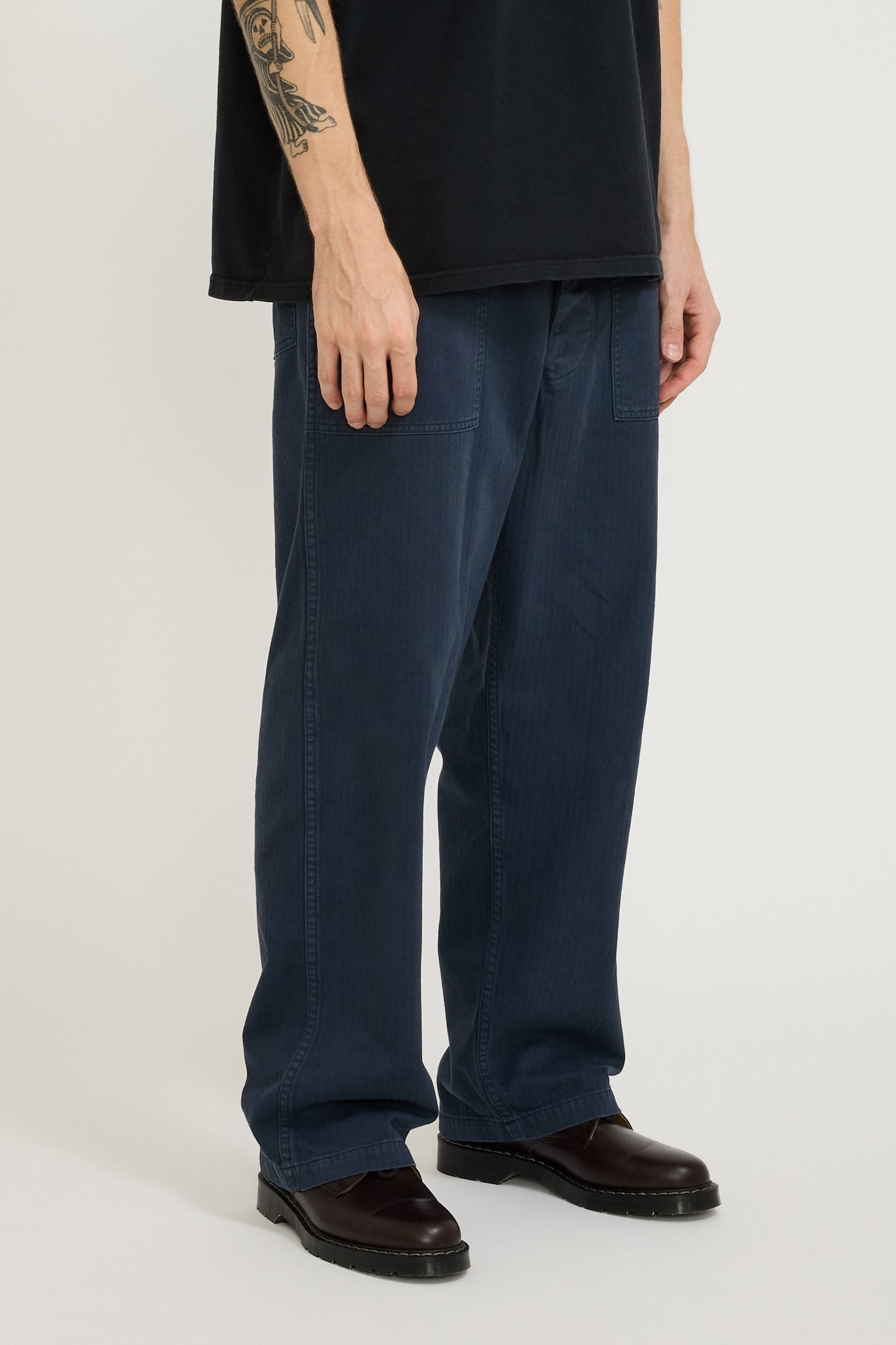 Herringbone Twill Summer Fatigue Pants Navy