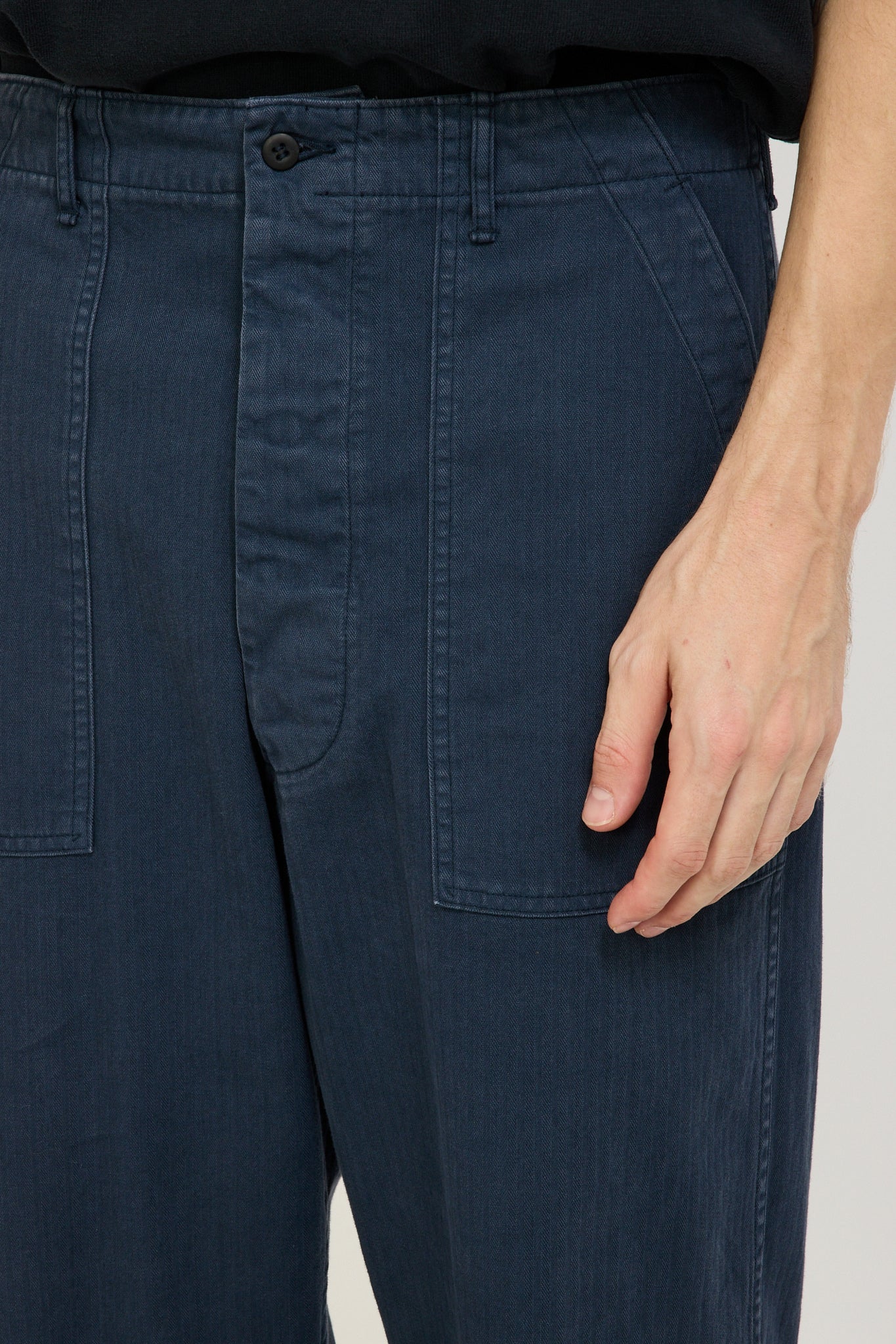 Herringbone Twill Summer Fatigue Pants Navy