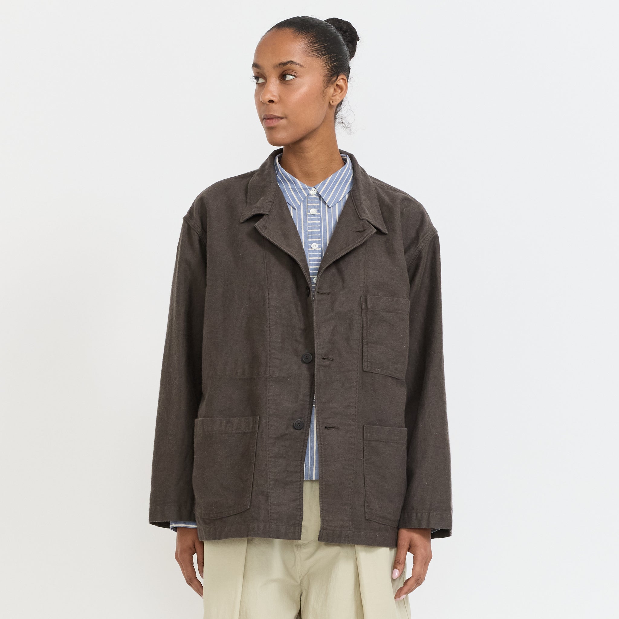 Moleskin Relax Fit Simple Work Jacket Charcoal Grey | Maplestore