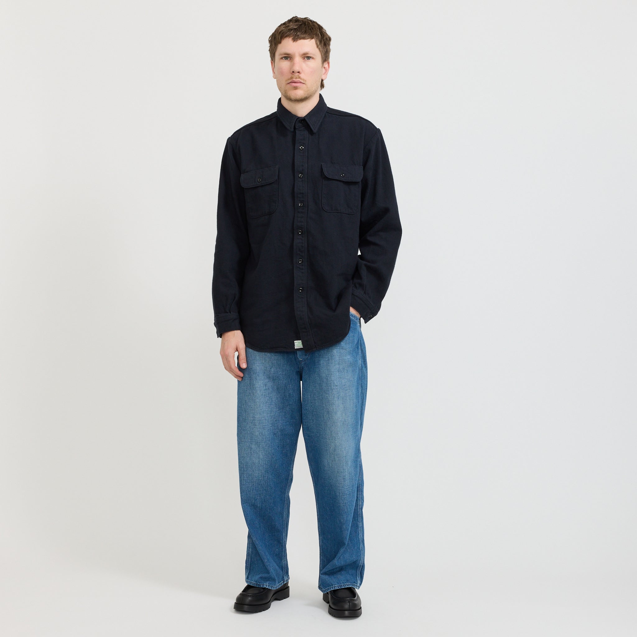 Heavyweight Flannel Shirt Navy