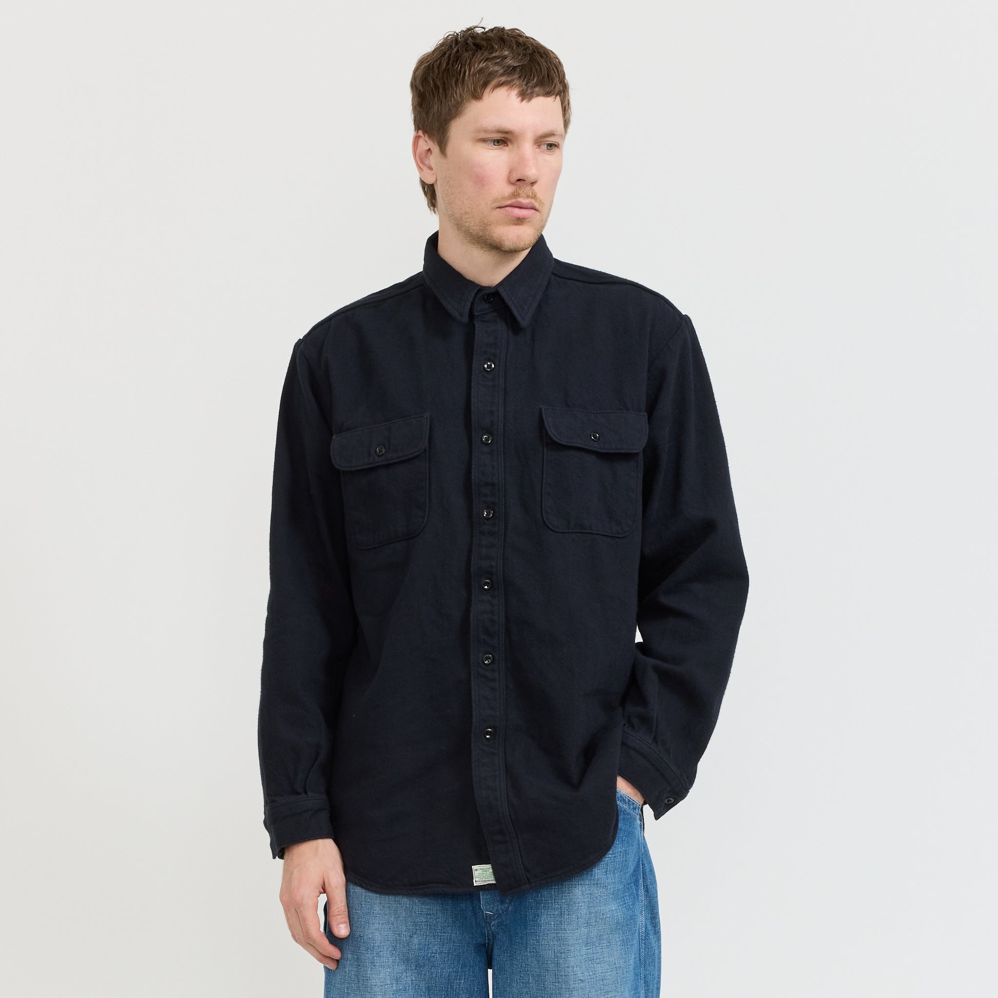 Heavyweight Flannel Shirt Navy