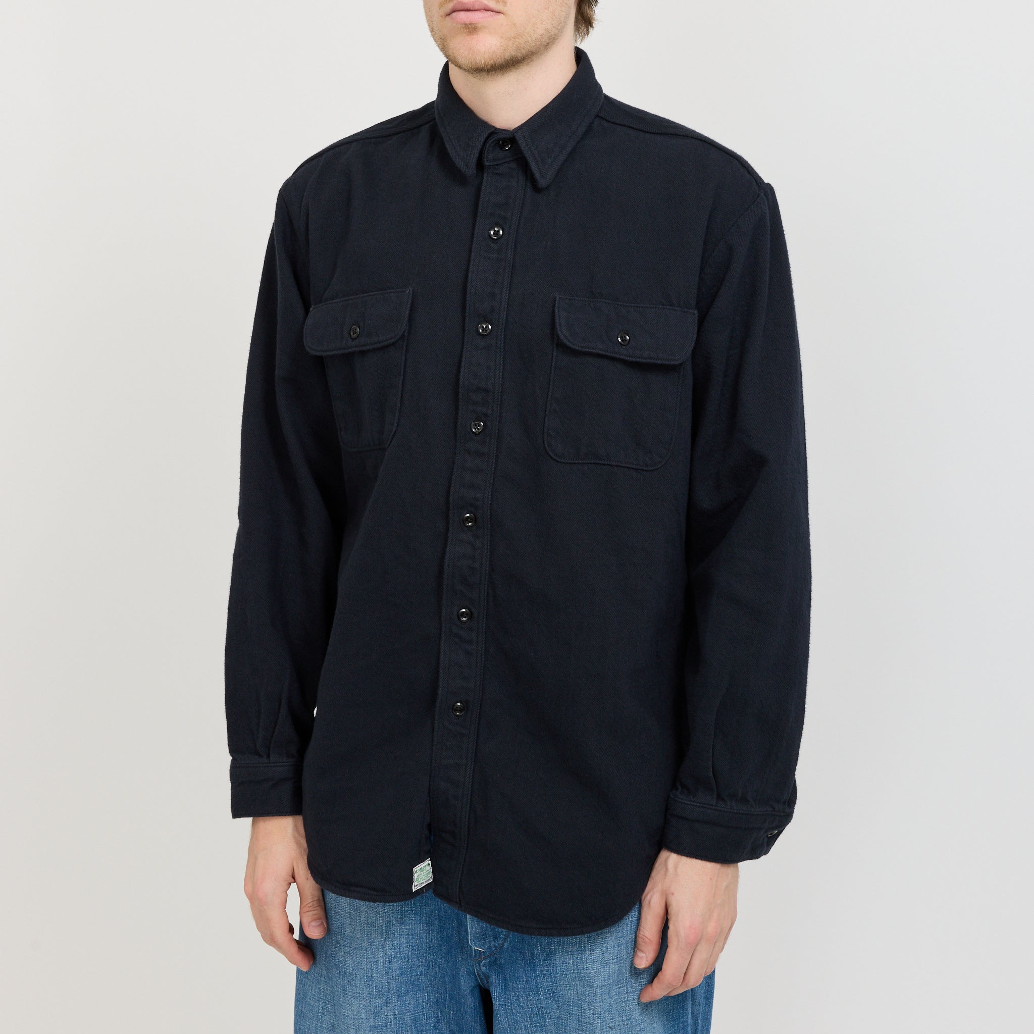 Heavyweight Flannel Shirt Navy