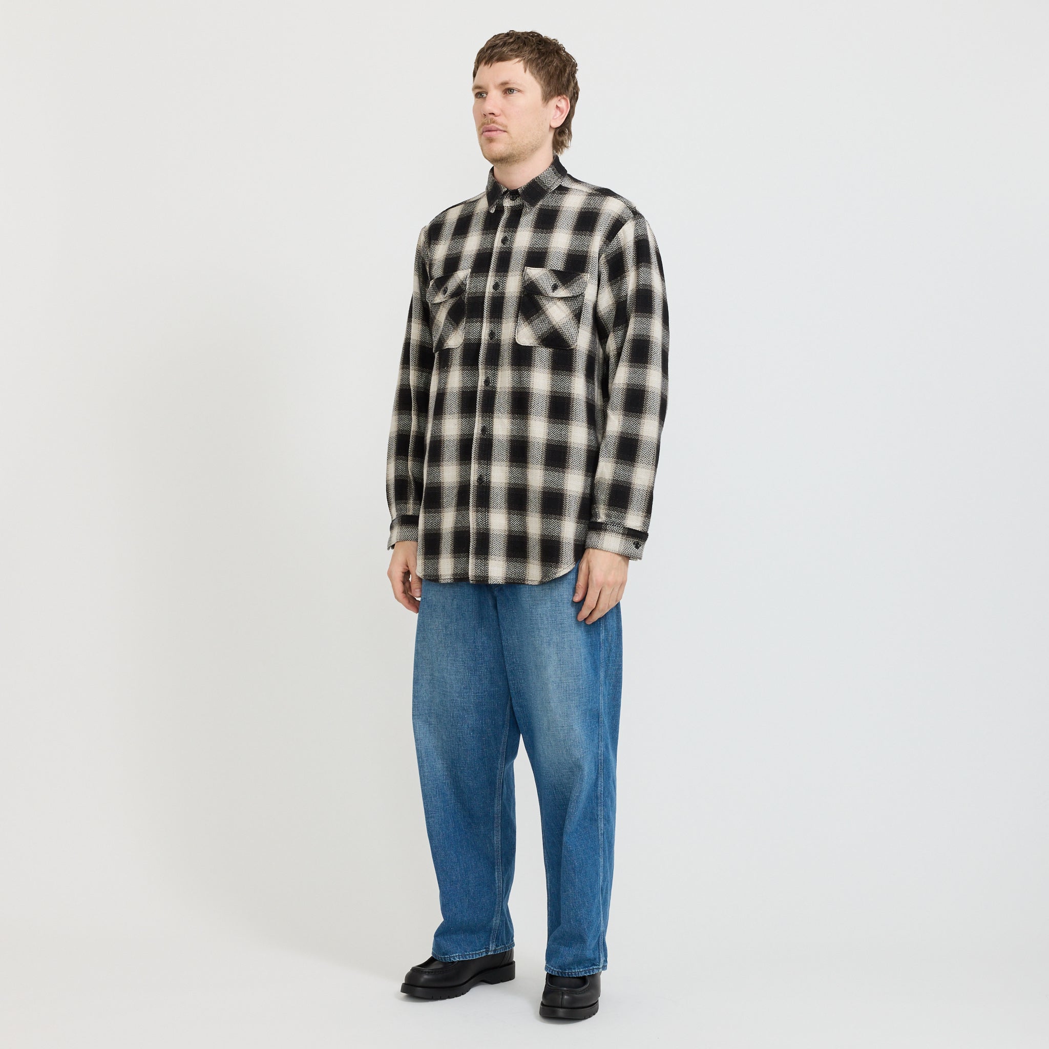 Heavyweight Flannel Shirt Black Check