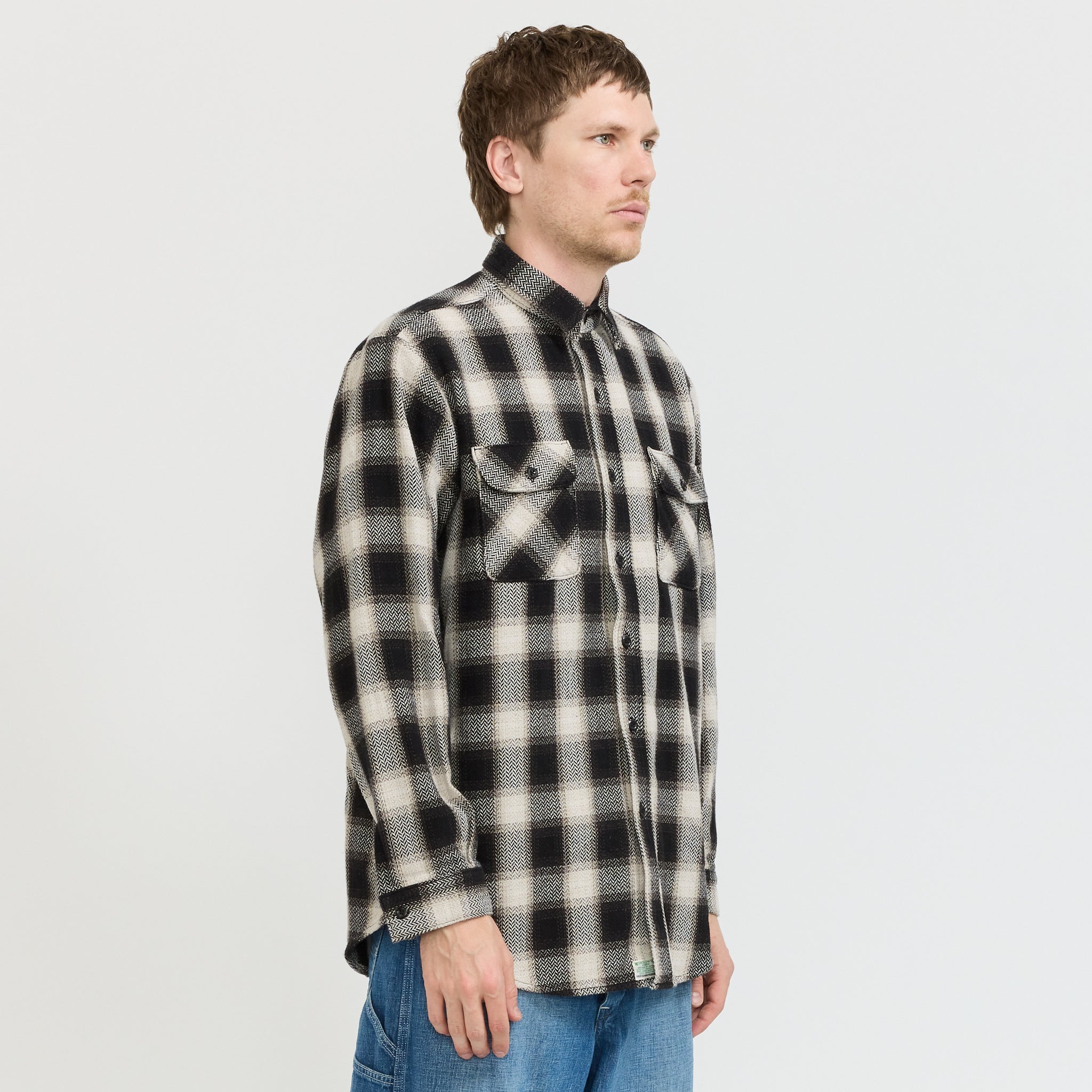 Heavyweight Flannel Shirt Black Check