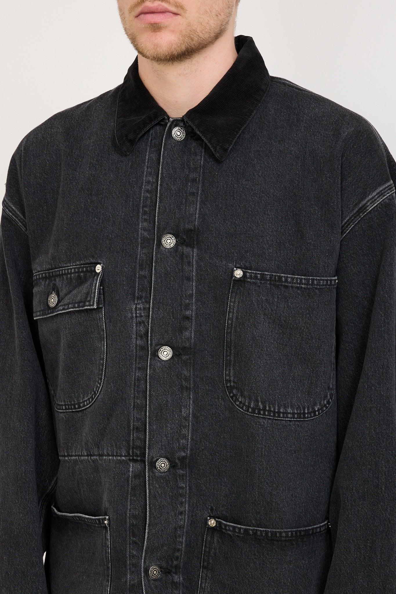 Orslow | Relax Fit Coverall Black Denim Stone | Maplestore