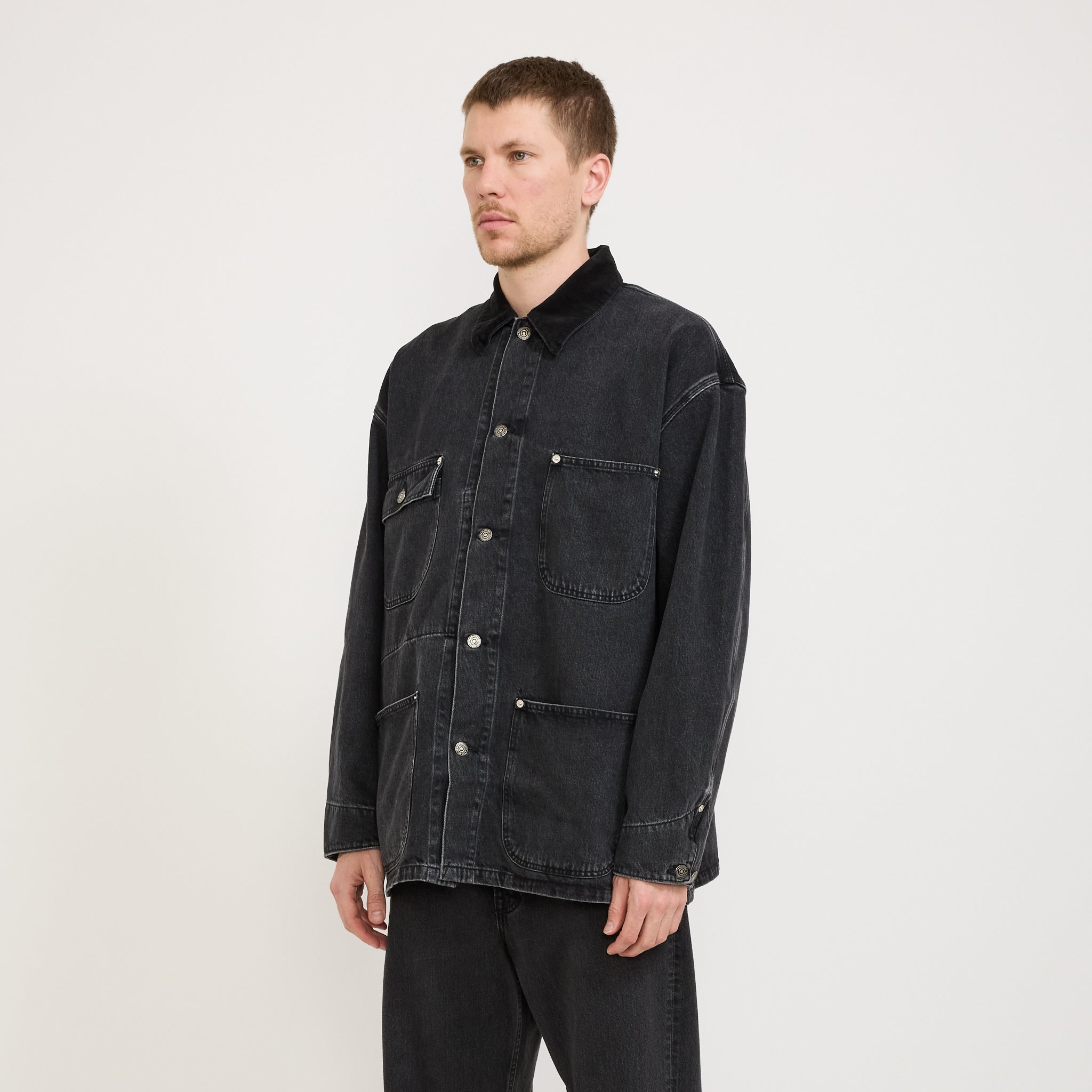 Orslow | Relax Fit Coverall Black Denim Stone | Maplestore