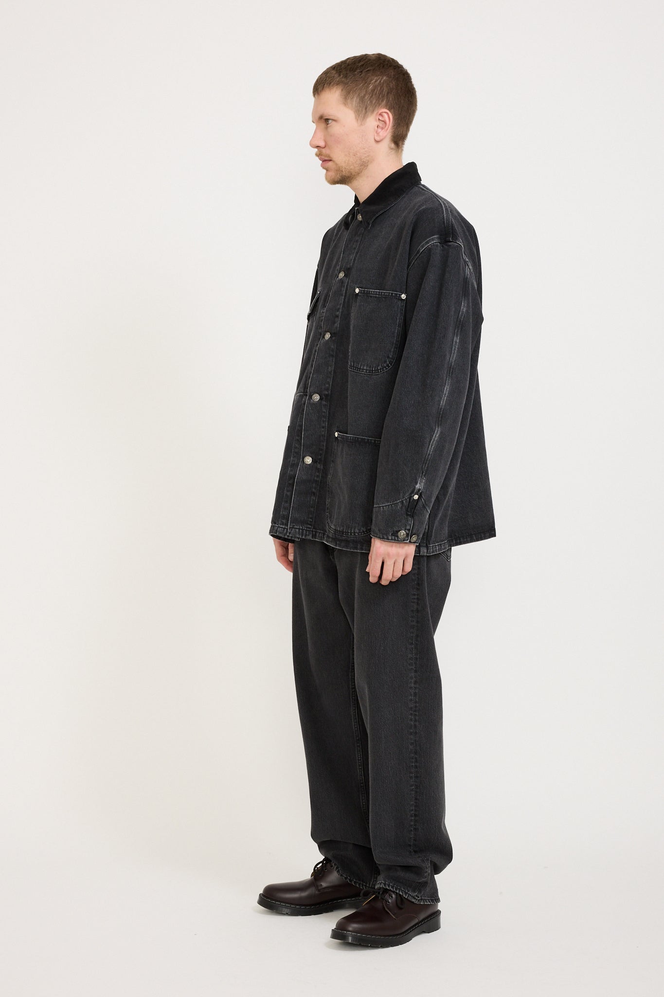 Orslow | Relax Fit Coverall Black Denim Stone | Maplestore