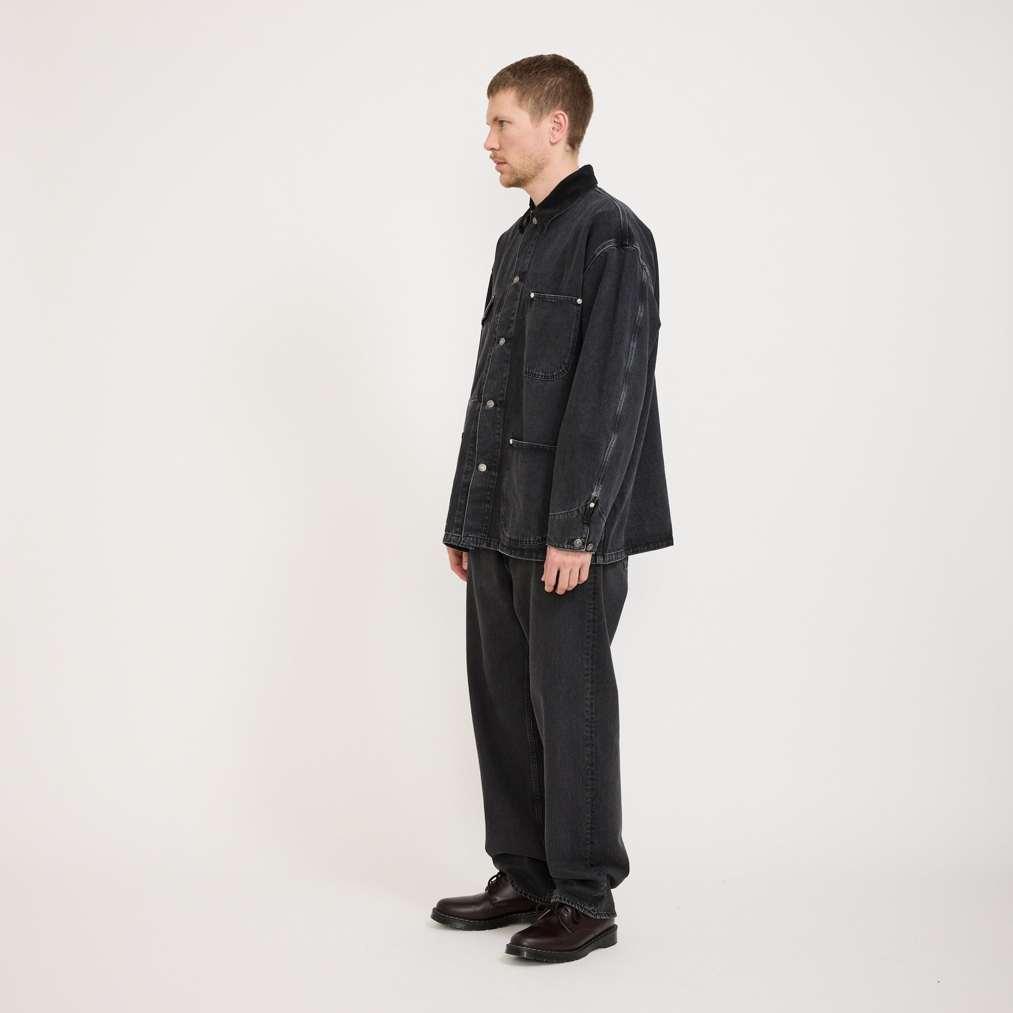 Orslow | Relax Fit Coverall Black Denim Stone | Maplestore