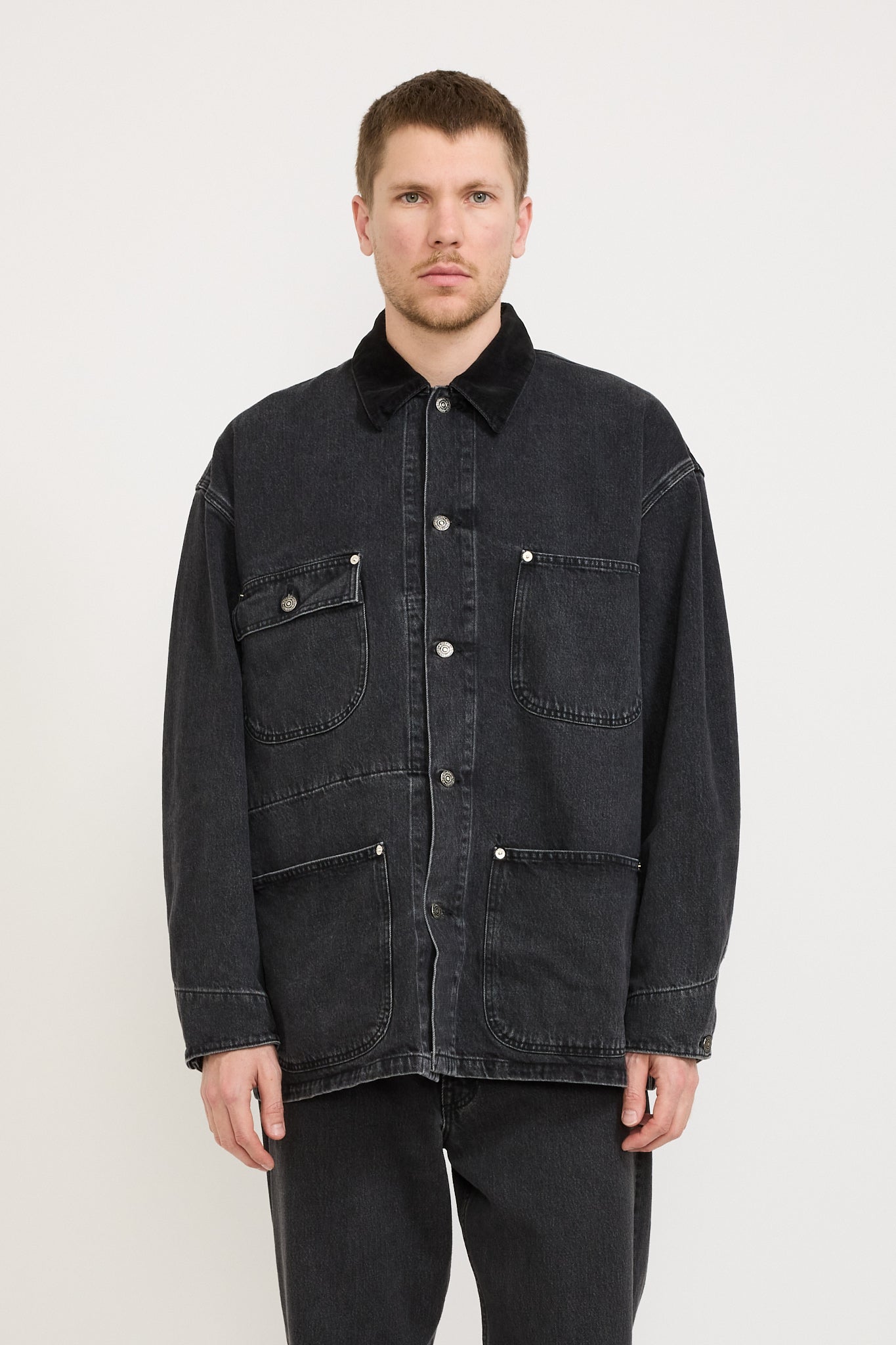 Orslow | Relax Fit Coverall Black Denim Stone | Maplestore