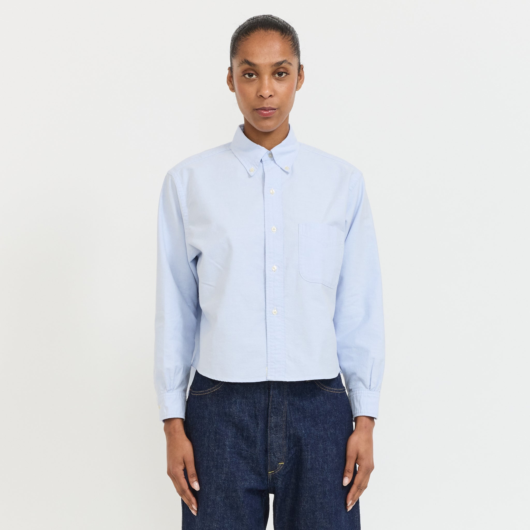 Short Button Down Shirt Sax | Maplestore