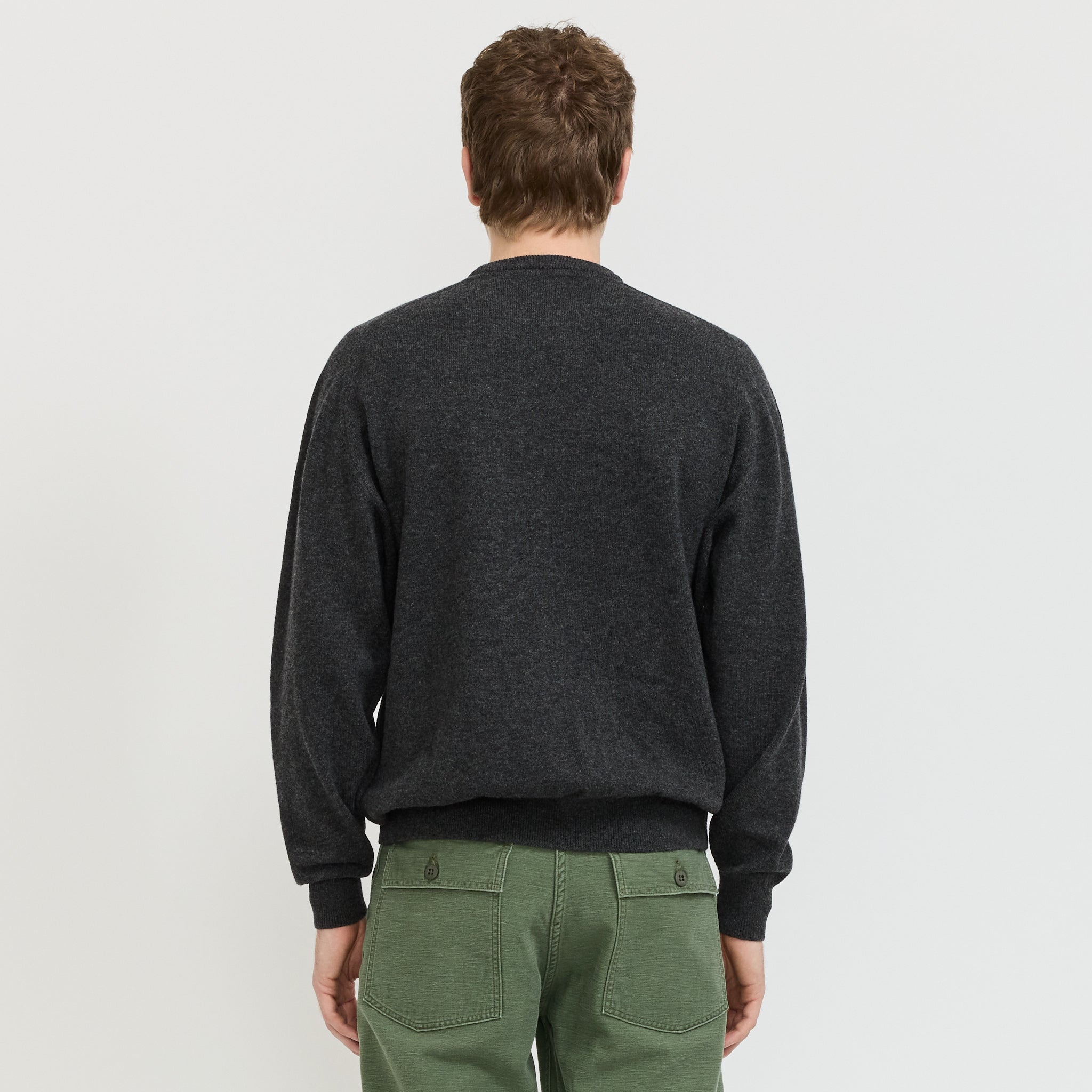 Simple Crew Neck Sweater Charcoal