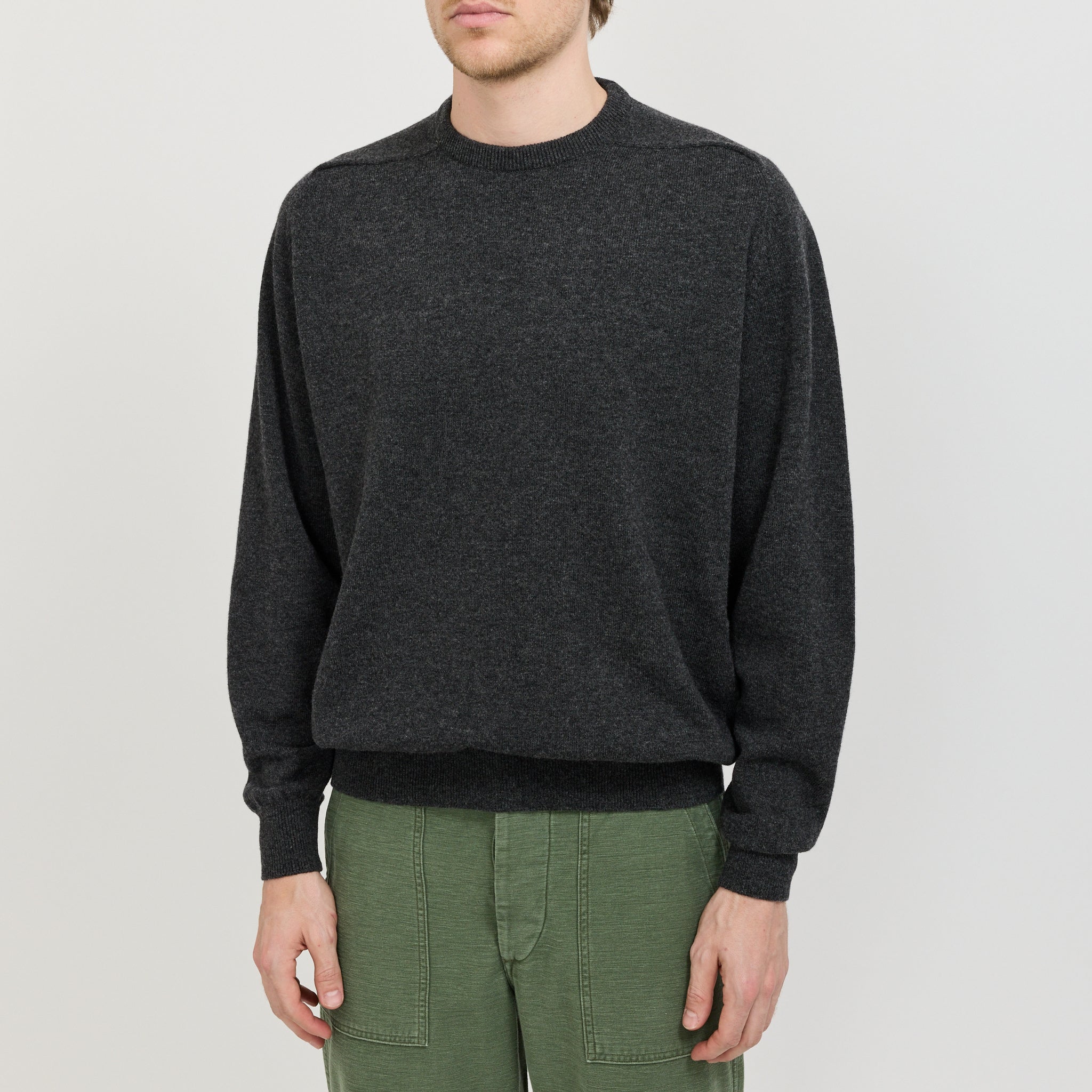 Simple Crew Neck Sweater Charcoal