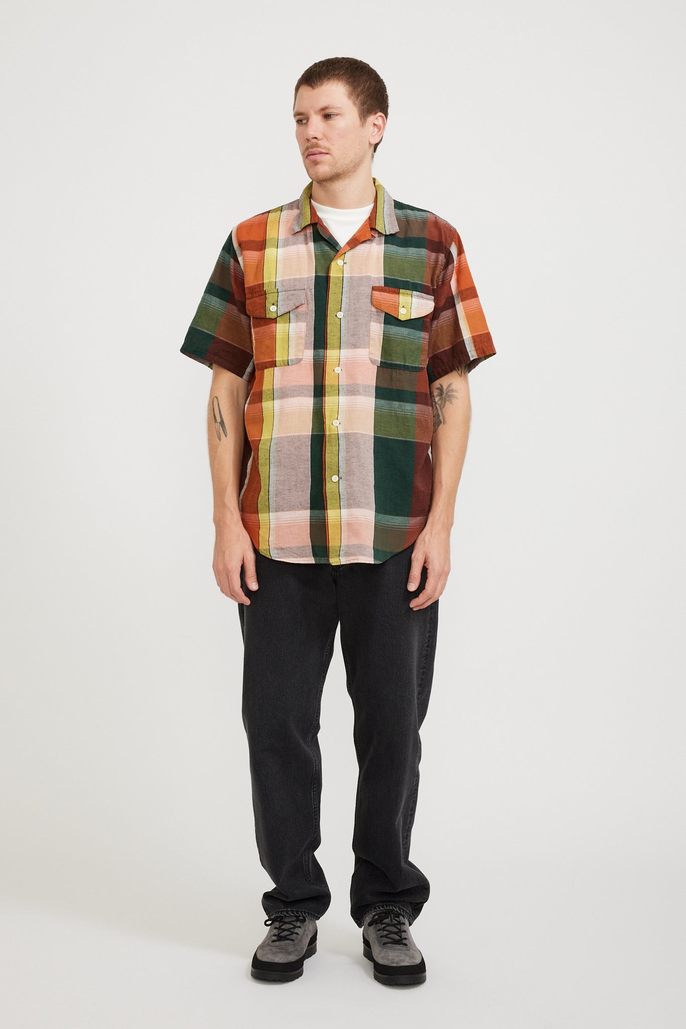 Orslow | Short Sleeve Work Shirt Check Multi | Maplestore