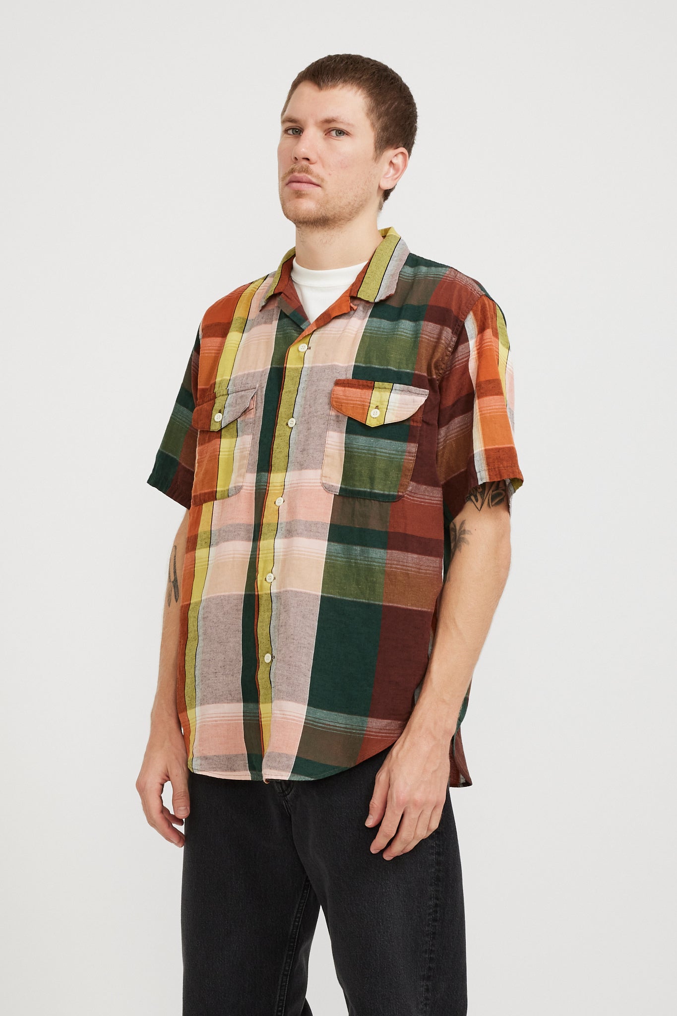 Orslow | Short Sleeve Work Shirt Check Multi | Maplestore