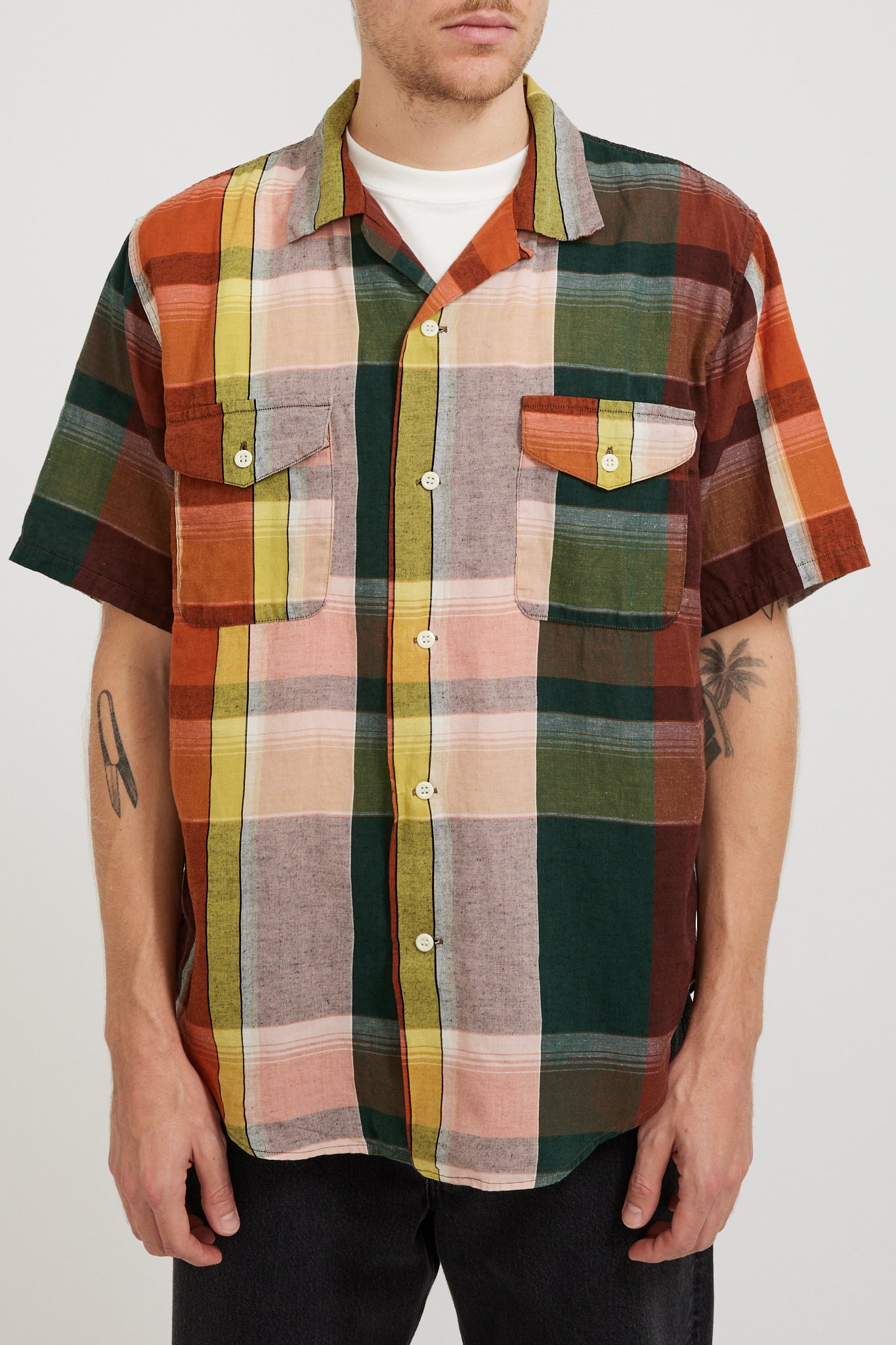 Orslow | Short Sleeve Work Shirt Check Multi | Maplestore