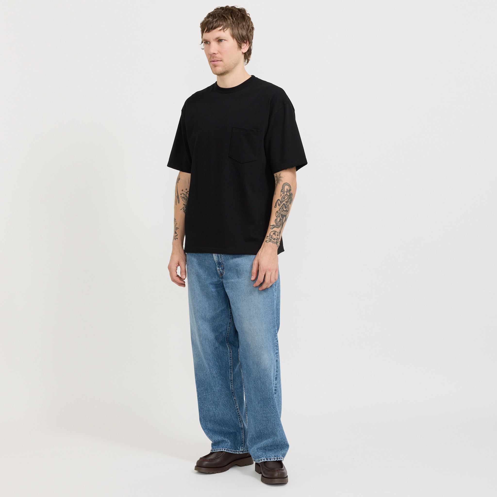 Sturdy Cotton T-Shirt With Pocket Black
