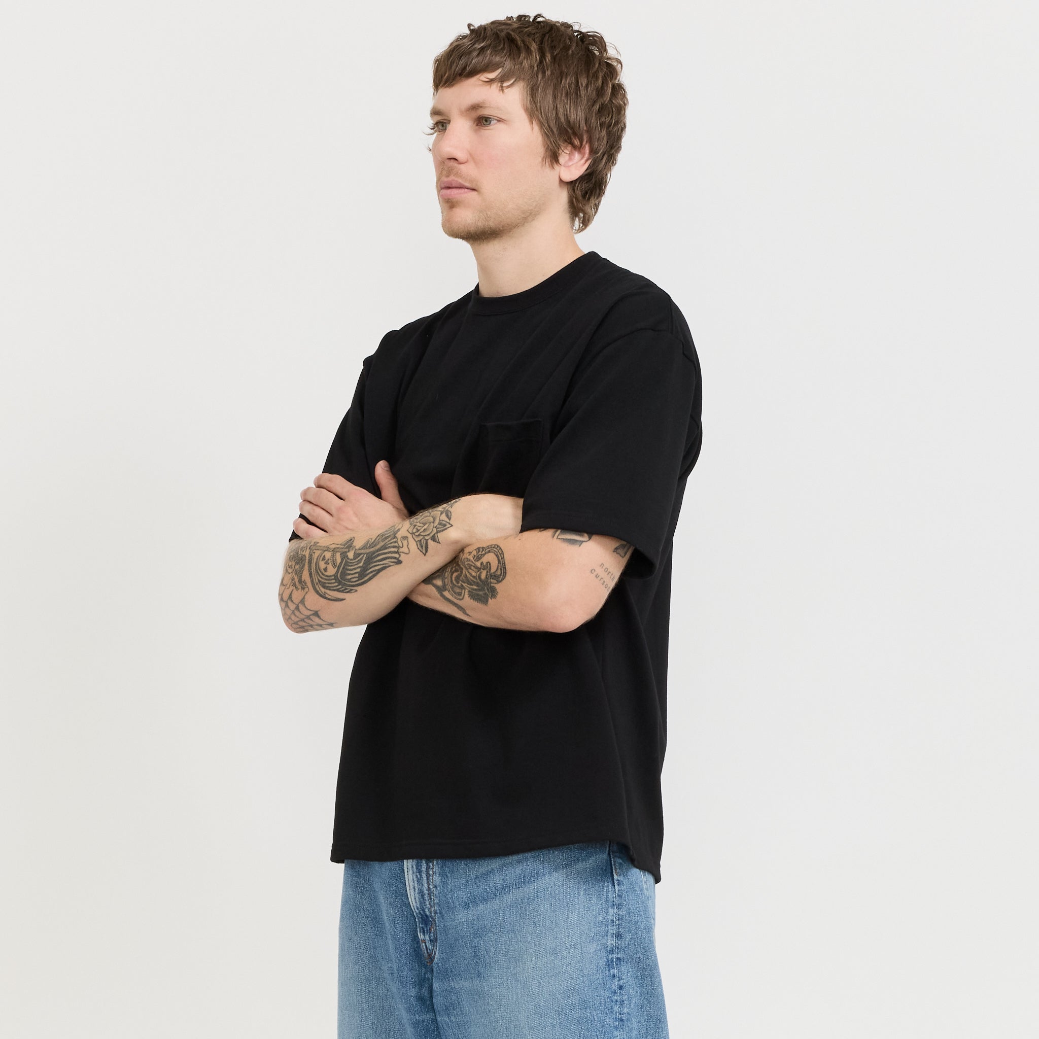 Sturdy Cotton T-Shirt With Pocket Black