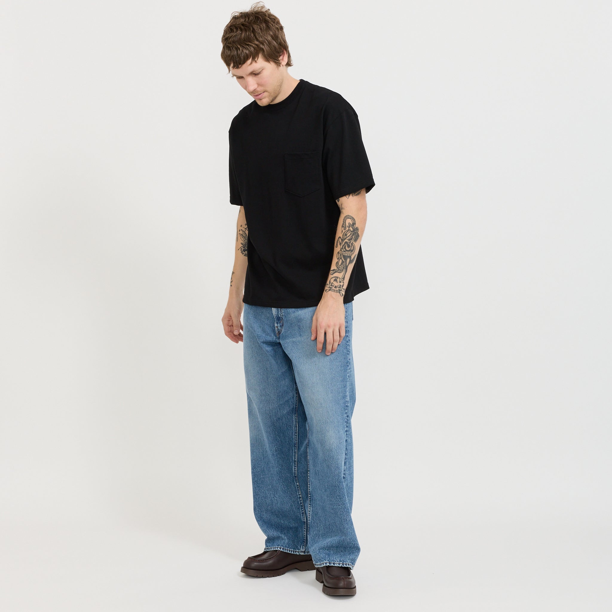 Sturdy Cotton T-Shirt With Pocket Black