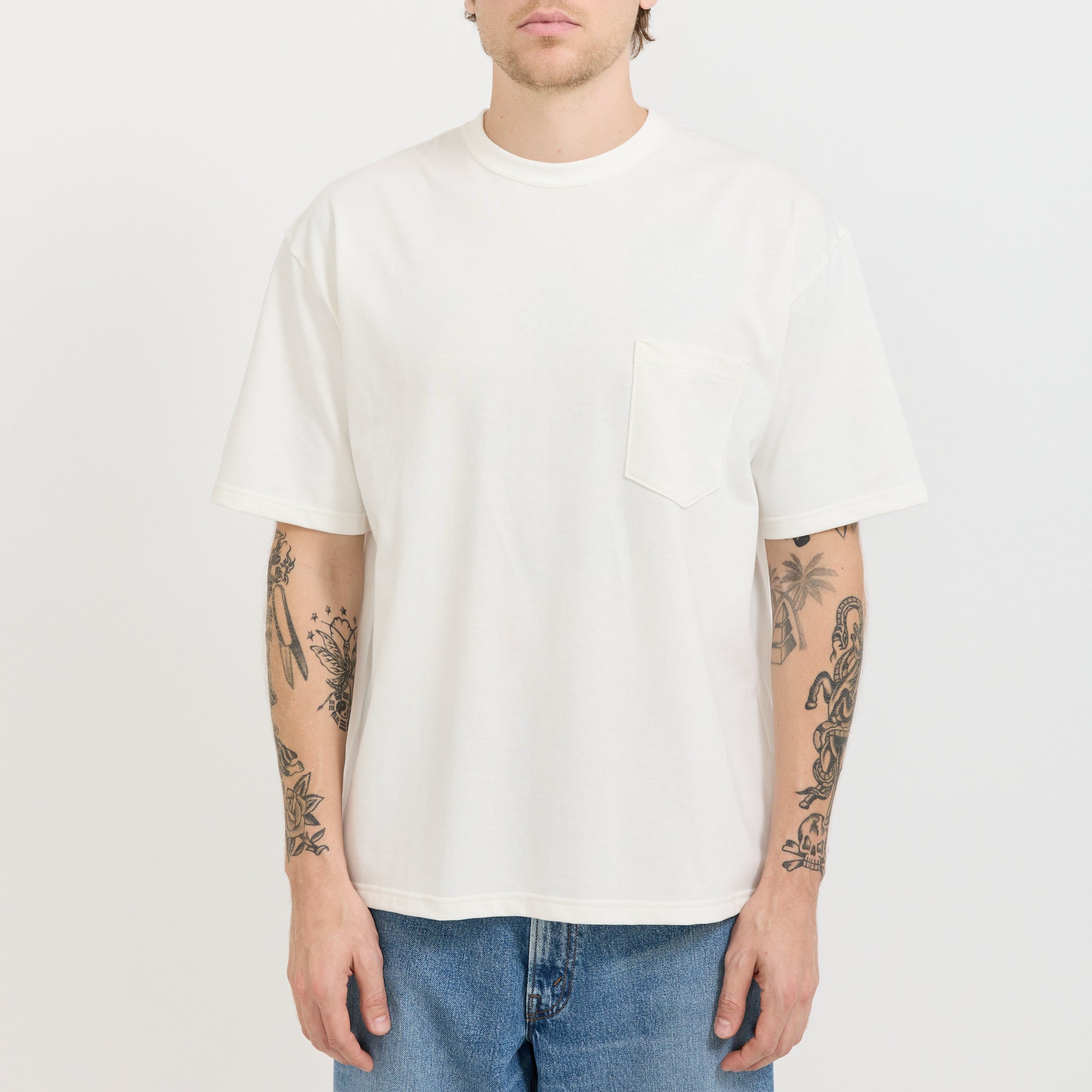 Sturdy Cotton T-Shirt With Pocket White