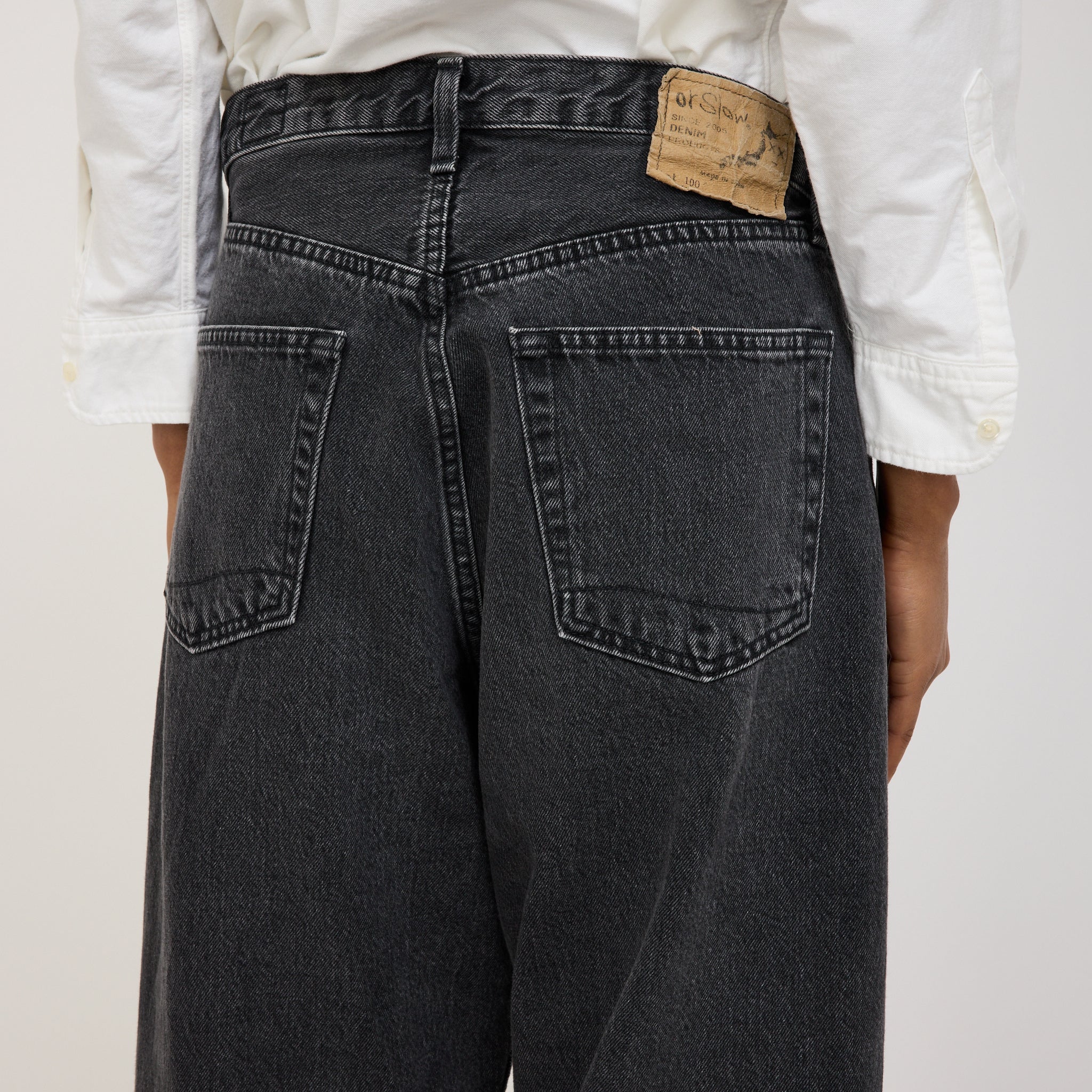 Super Dad's Denim Pants Black Denim Stone Womens