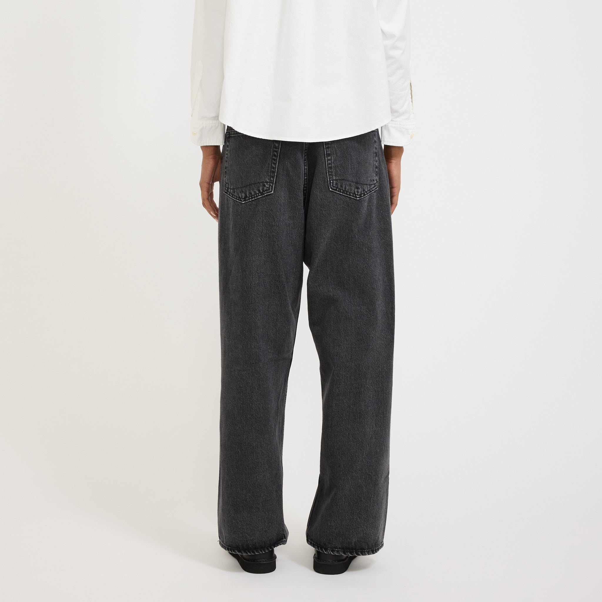 Super Dad's Denim Pants Black Denim Stone Womens
