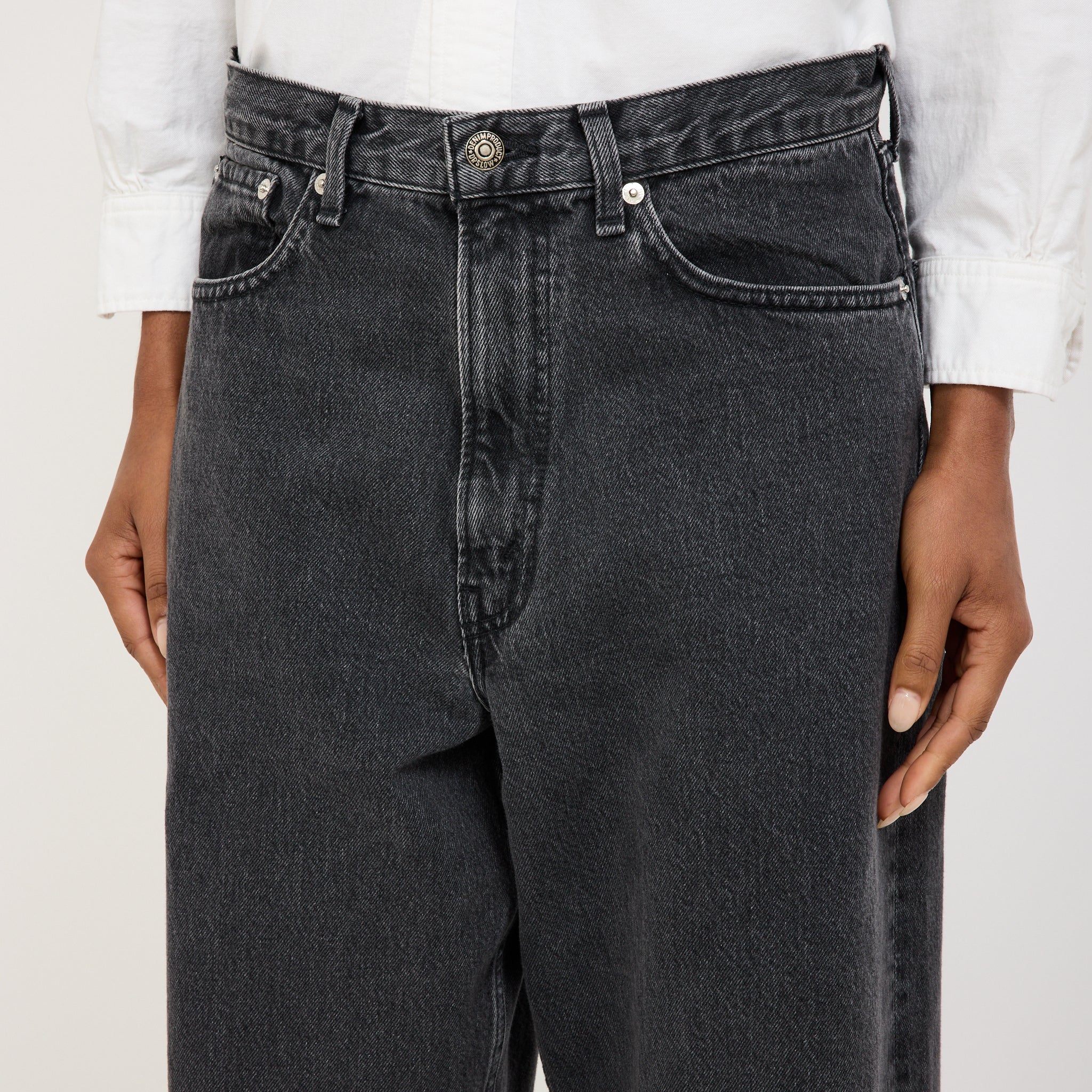 Super Dad's Denim Pants Black Denim Stone Womens