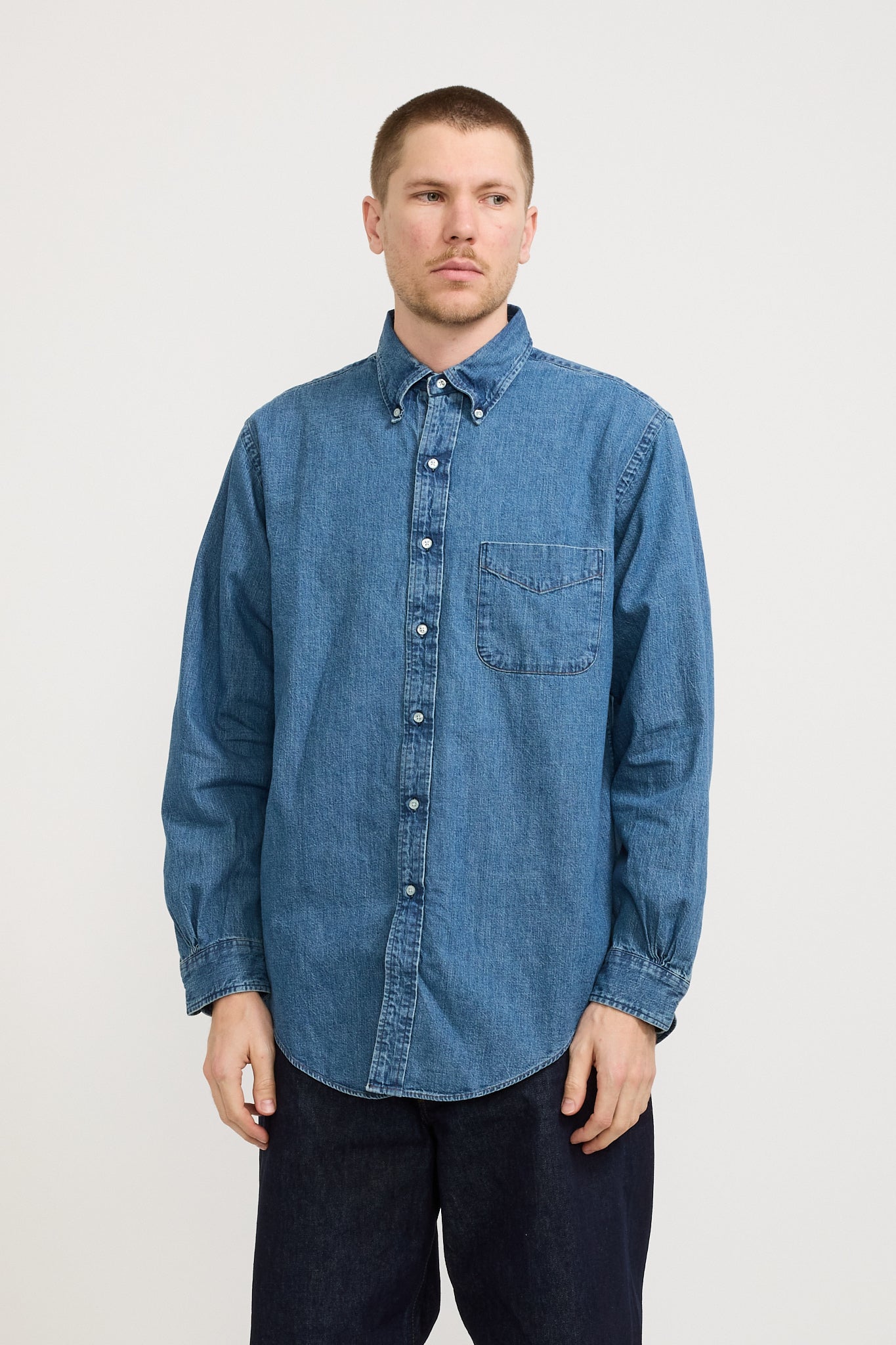 Orslow Standard Button Down Shirt Denim Used | Maplestore