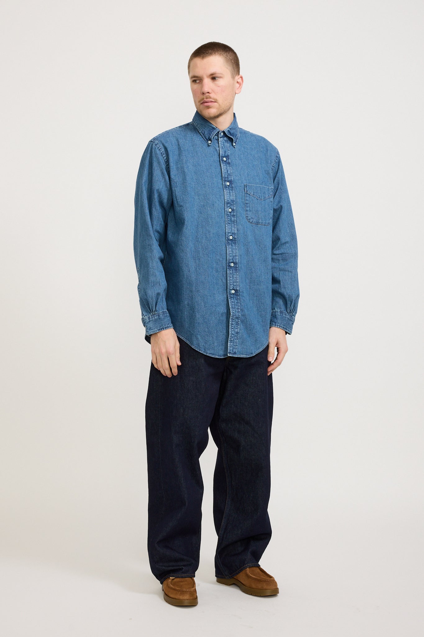 Orslow | Standard Button Down Shirt Denim Used | Maplestore