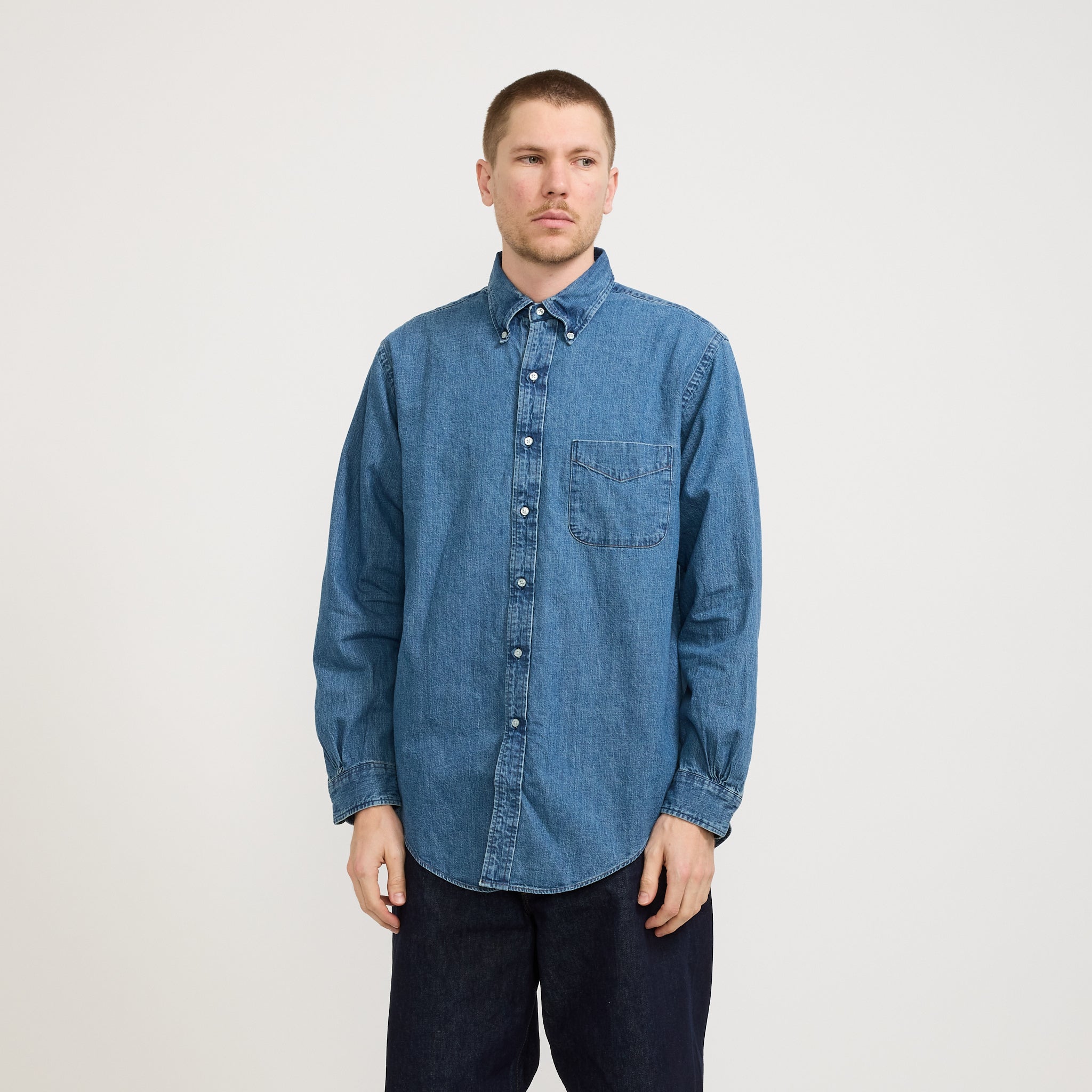 Orslow Standard Button Down Shirt Denim Used Maplestore