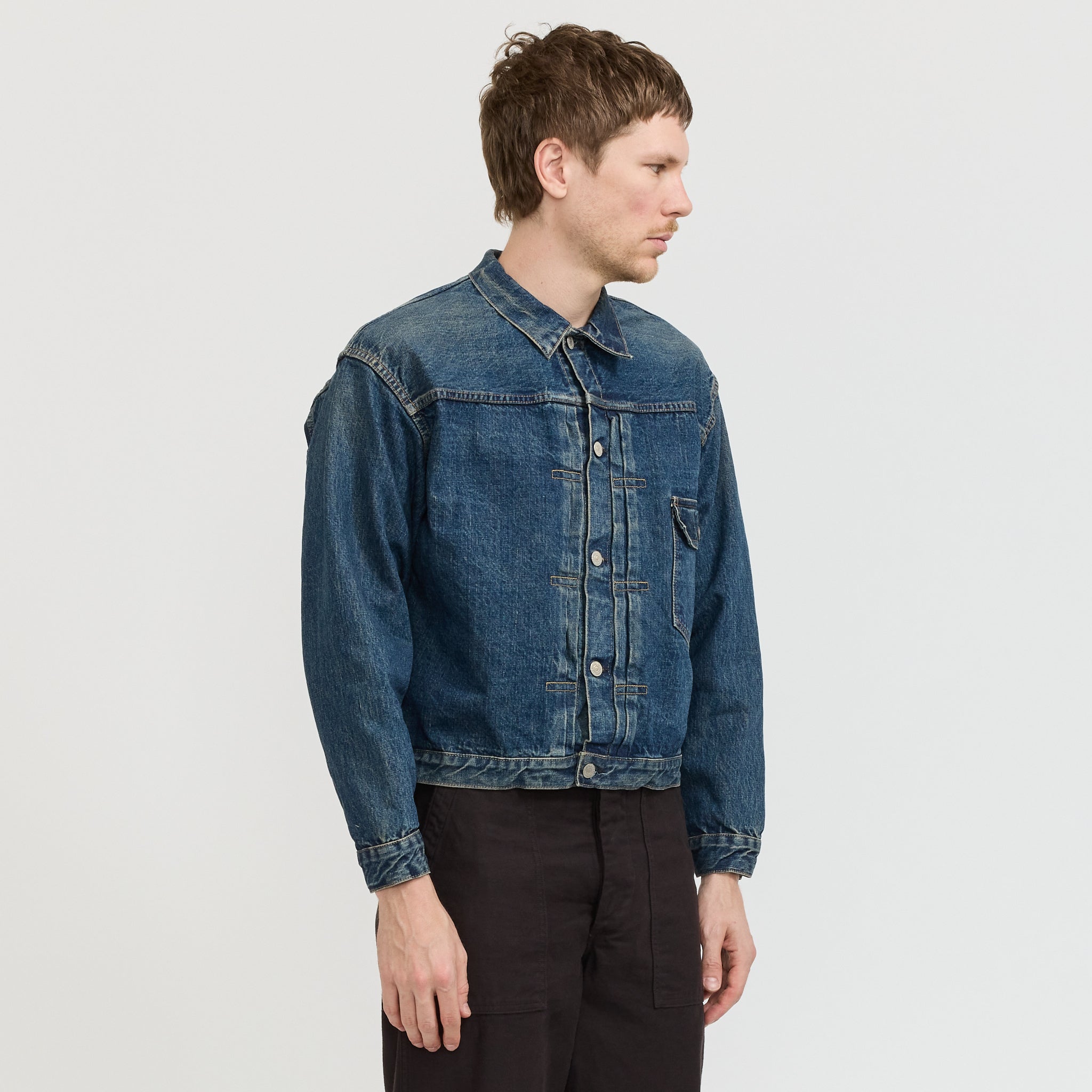 Type 1 40's Pleated Front Jacket Used Wash