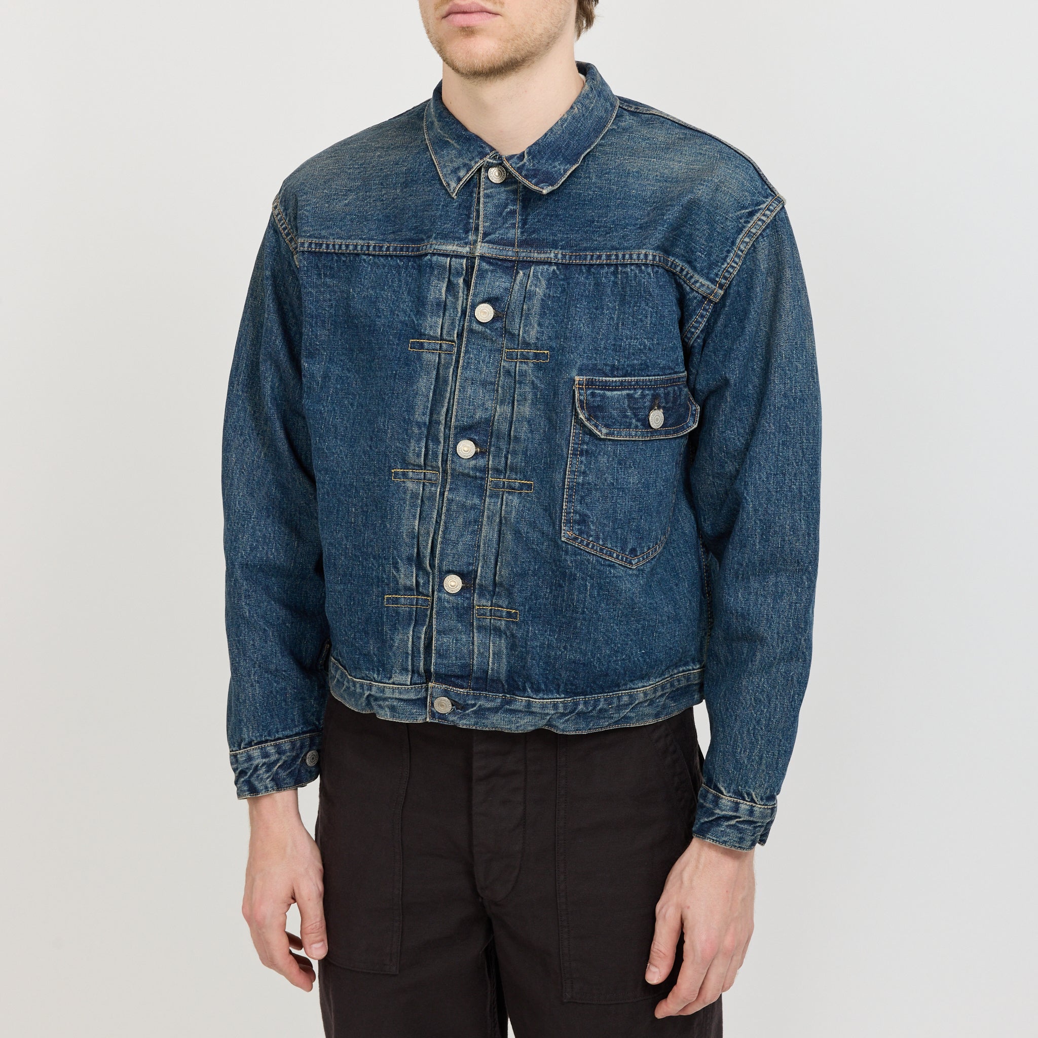 Type 1 40's Pleated Front Jacket Used Wash
