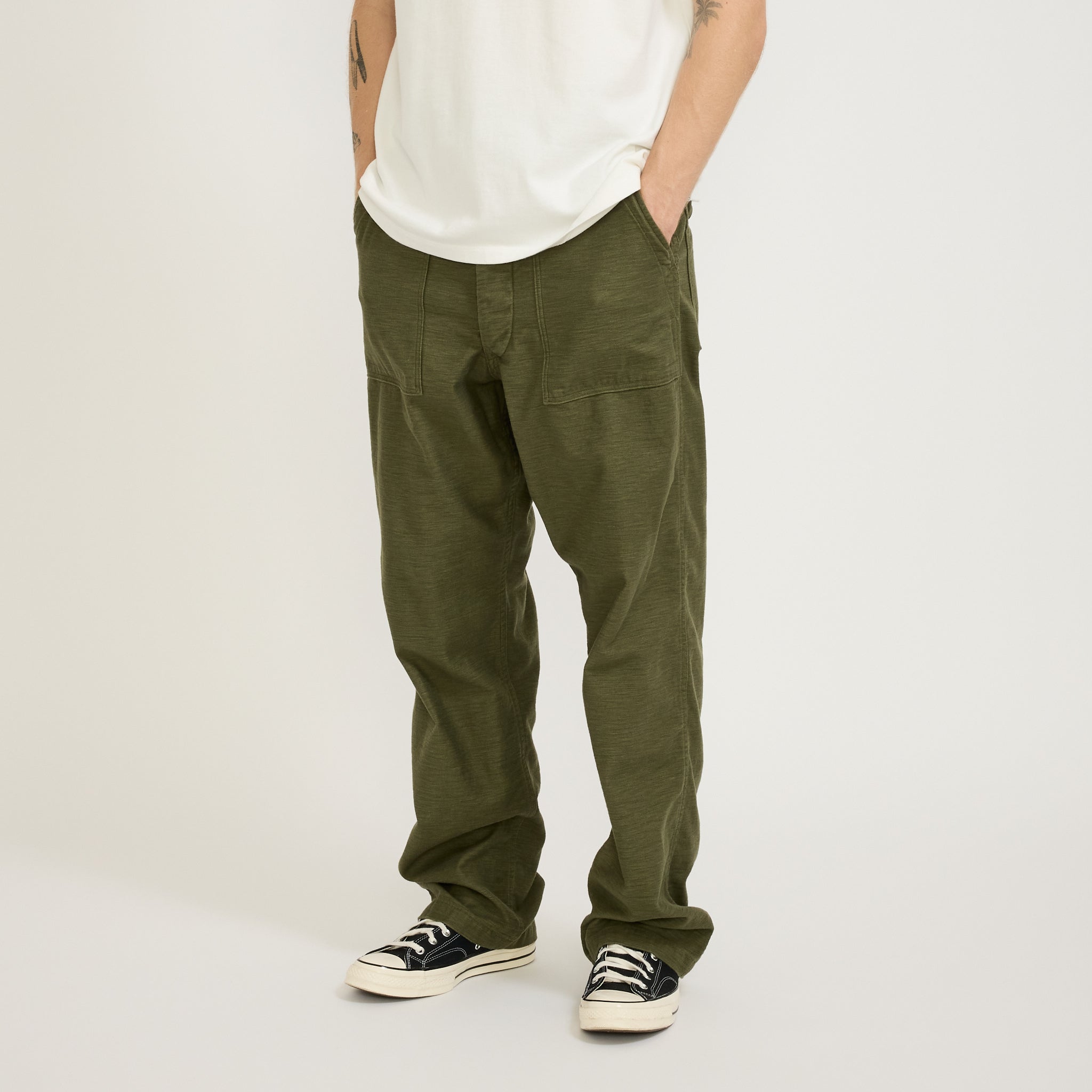 Vintage Fit Fatigue Pants Dark Olive