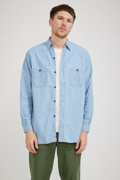 Orslow | Vintage Fit Chambray Work Shirt Chambray Bleached | Maplestore