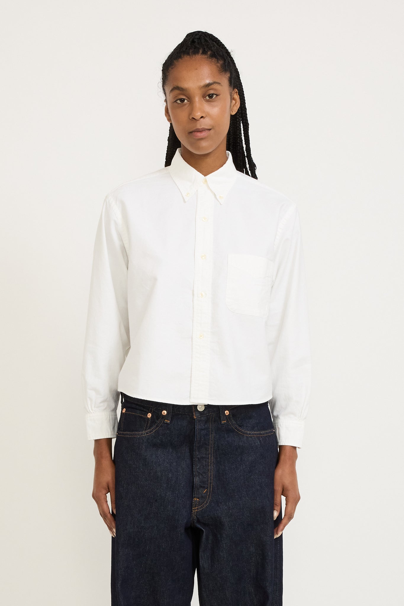 Short Button Down Shirt White