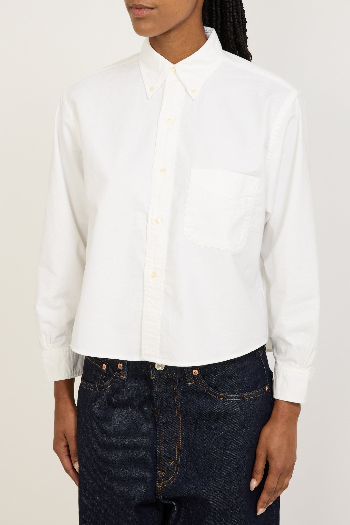 Short Button Down Shirt White