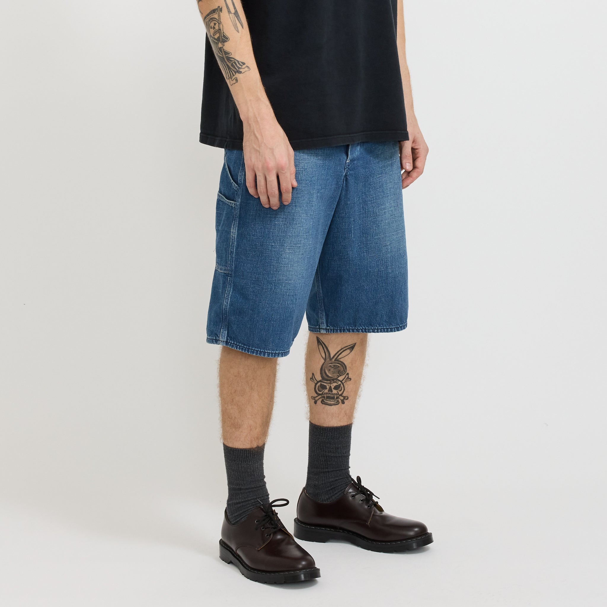 Wide Fit 40's Painter Shorts Denim Used
