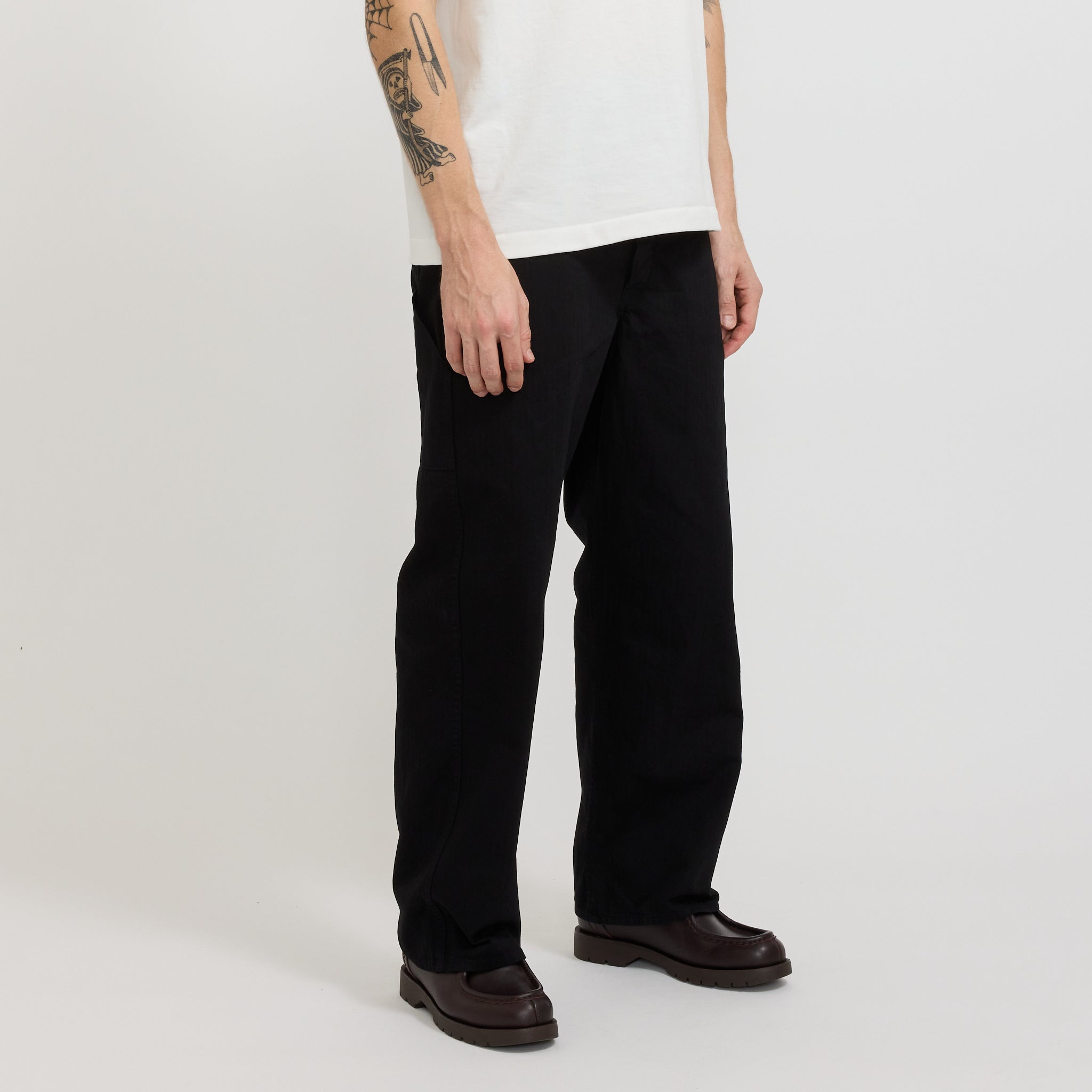 Wide Fit French Work Pants Black