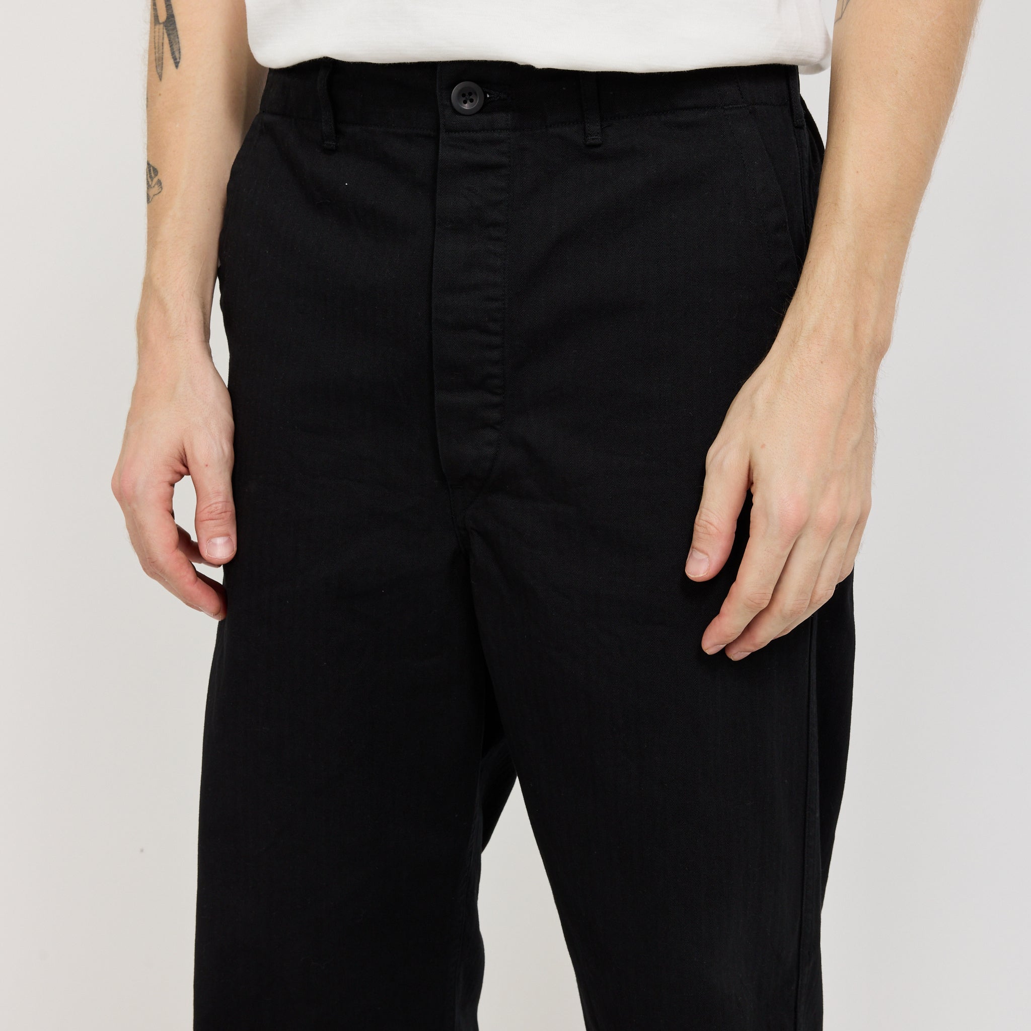 Wide Fit French Work Pants Black