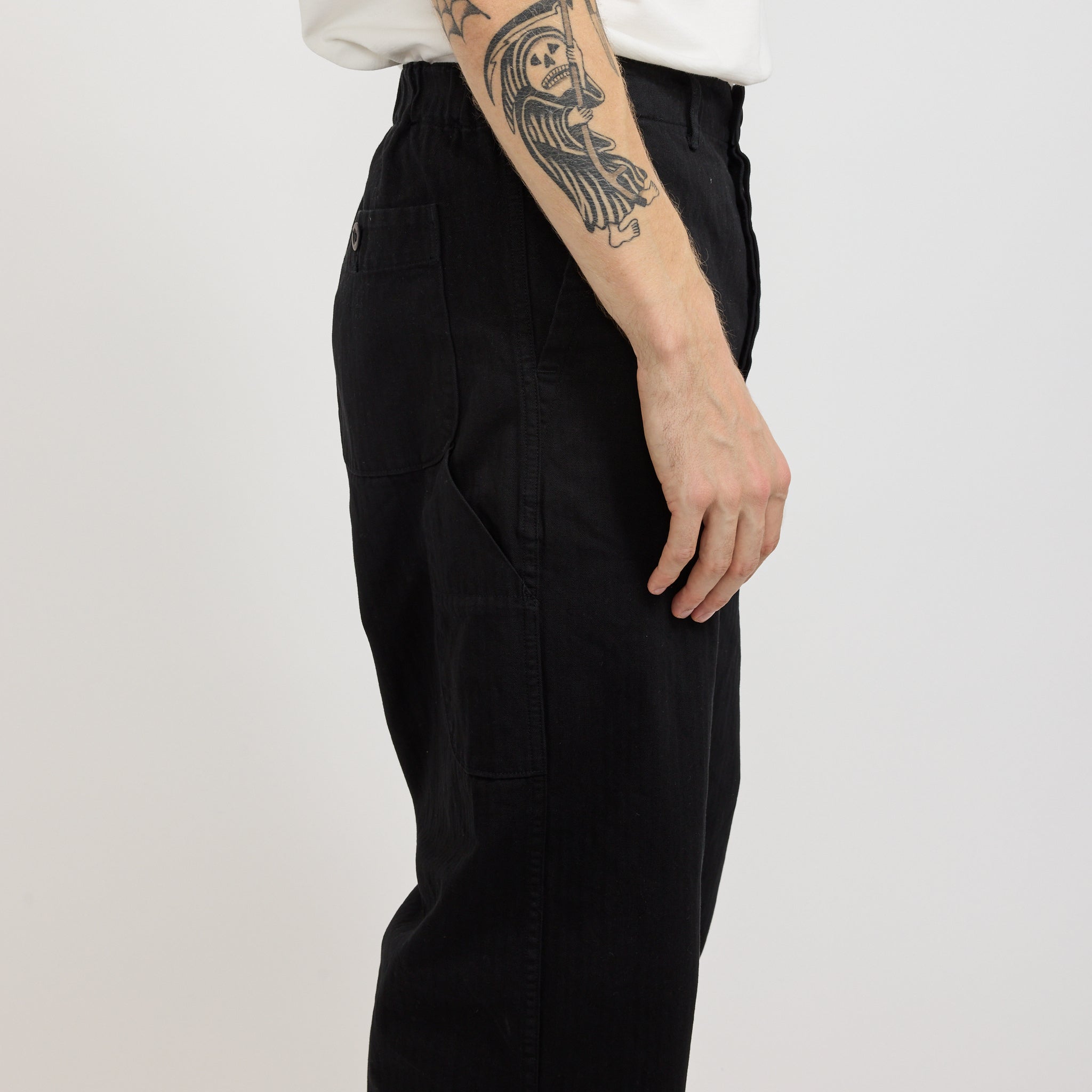 Wide Fit French Work Pants Black