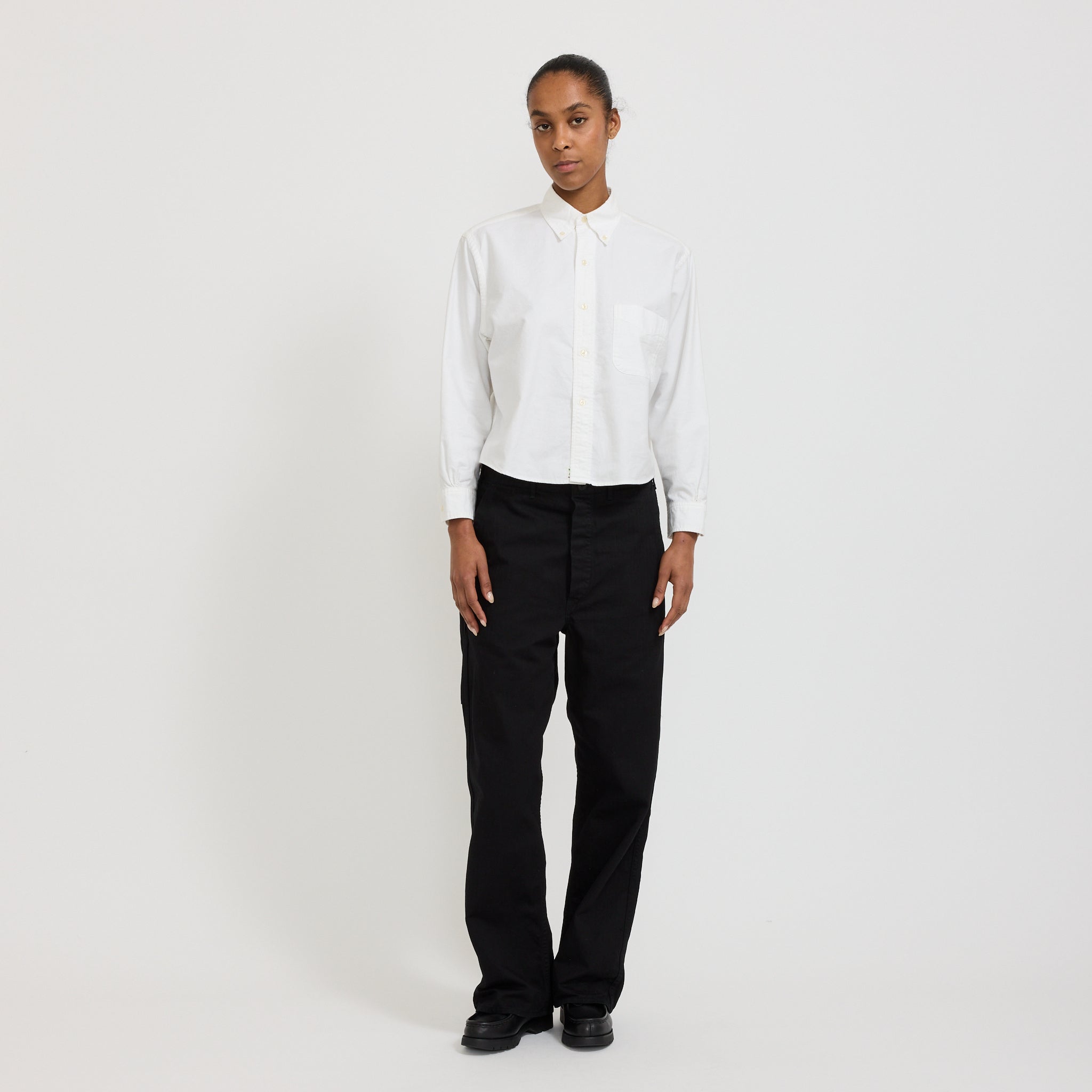 Wide Fit French Work Pants Black Womens