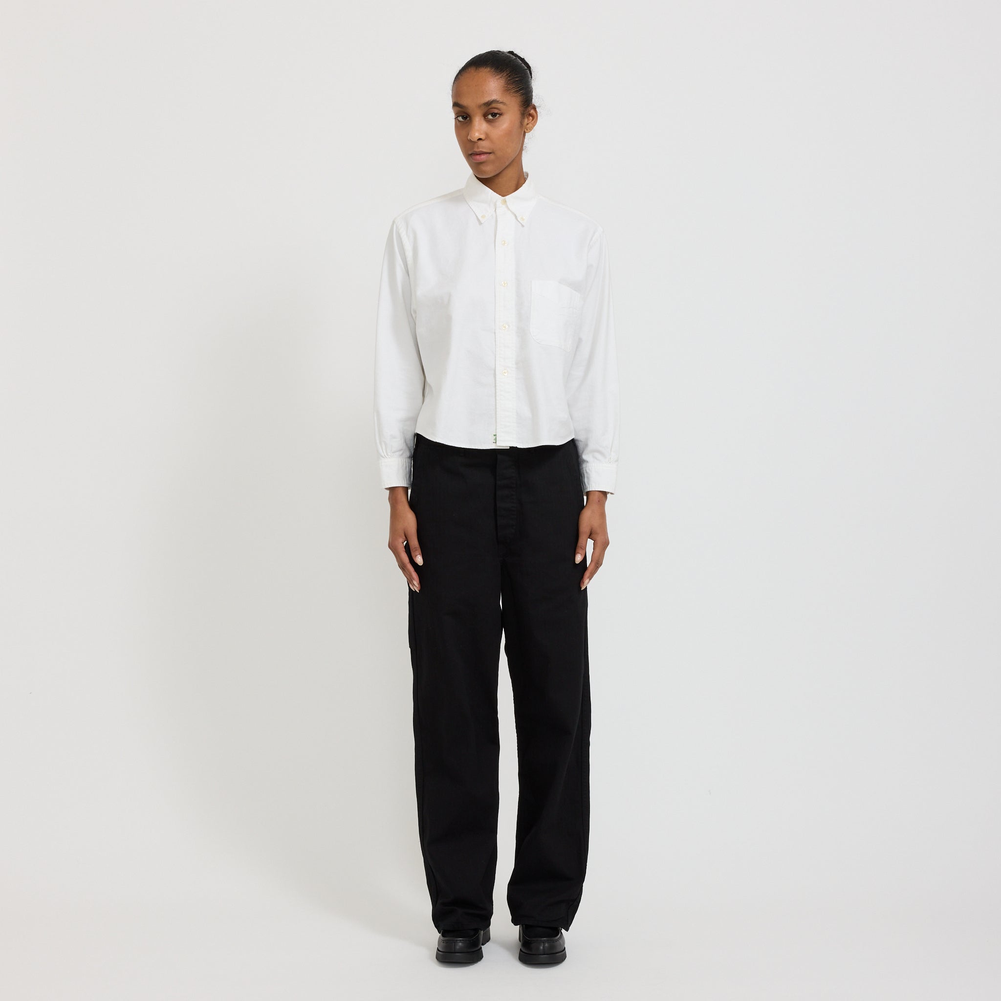 Wide Fit French Work Pants Black Womens