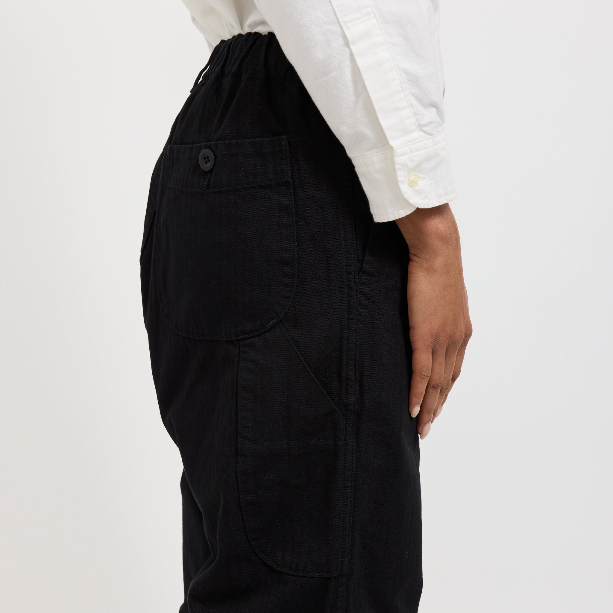 Wide Fit French Work Pants Black Womens