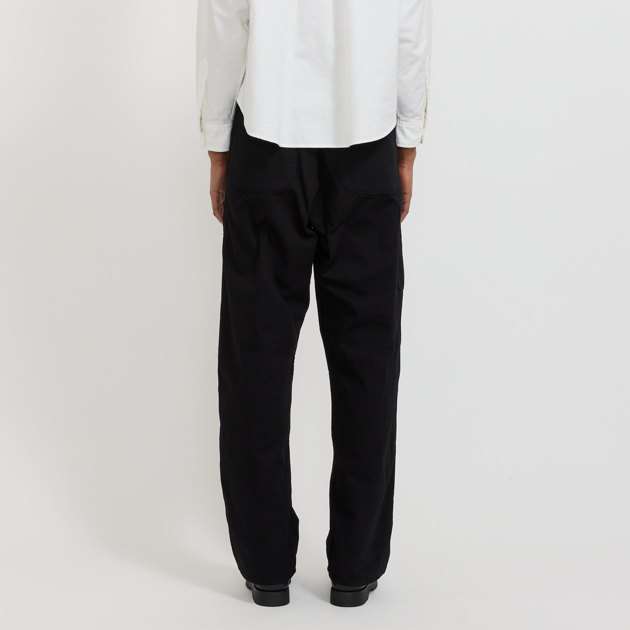Wide Fit French Work Pants Black Womens