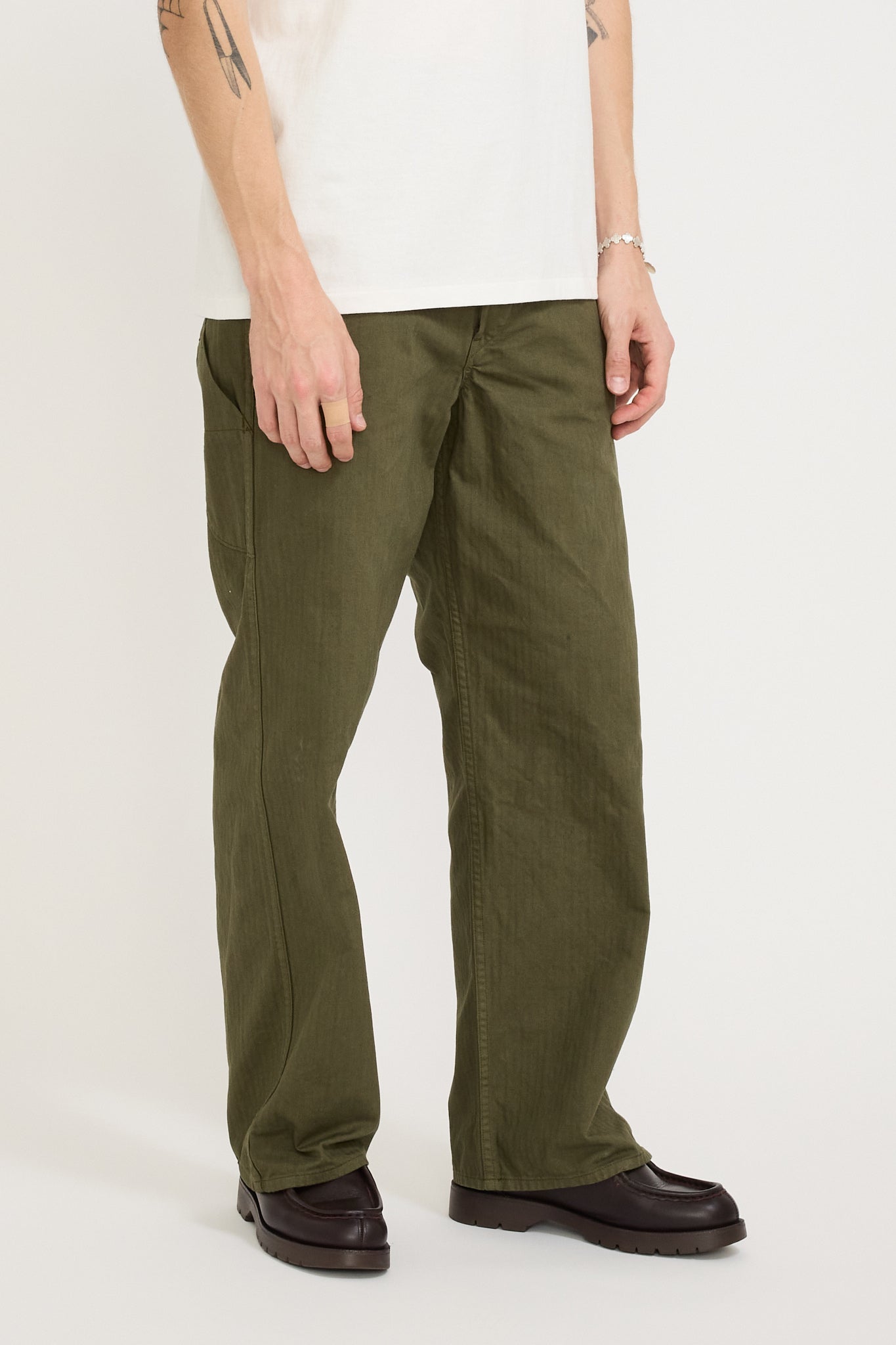 Orslow | Wide Fit French Work Pants Army Green | Maplestore